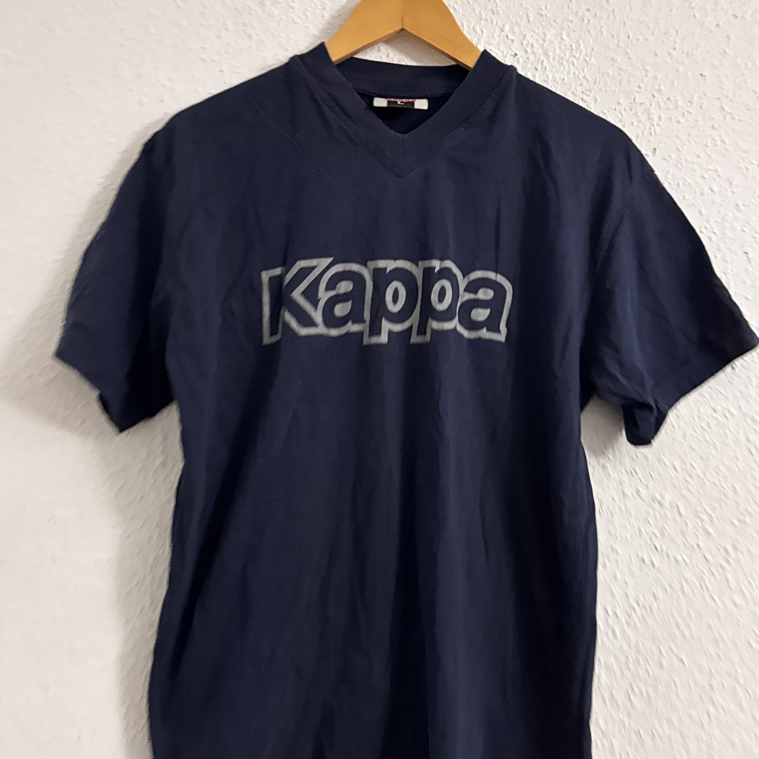 Kappa Navy Blue V-Neck Logo T-Shirt M 2650 image 5