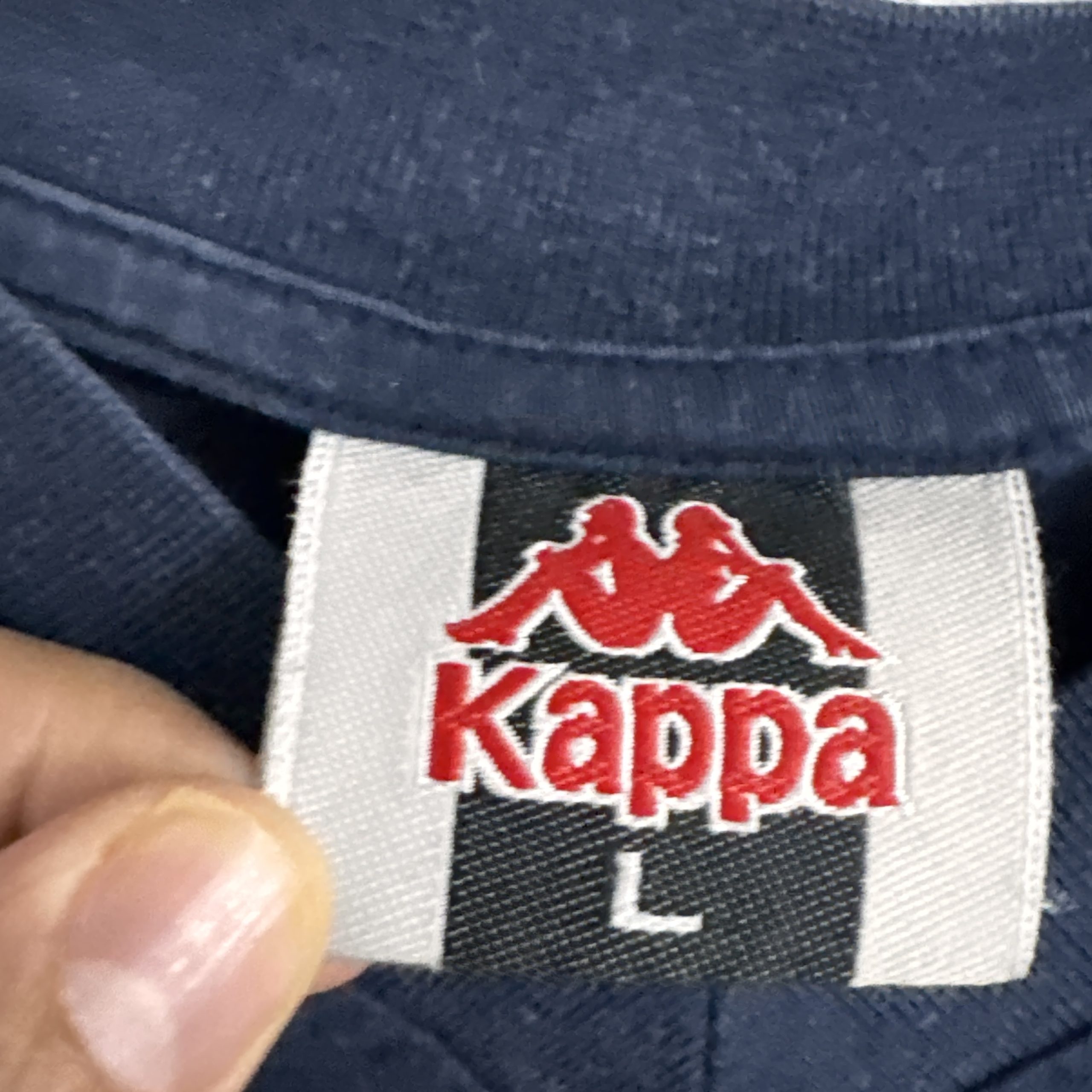 Kappa Navy Blue V-Neck Logo T-Shirt M 2650 image 6