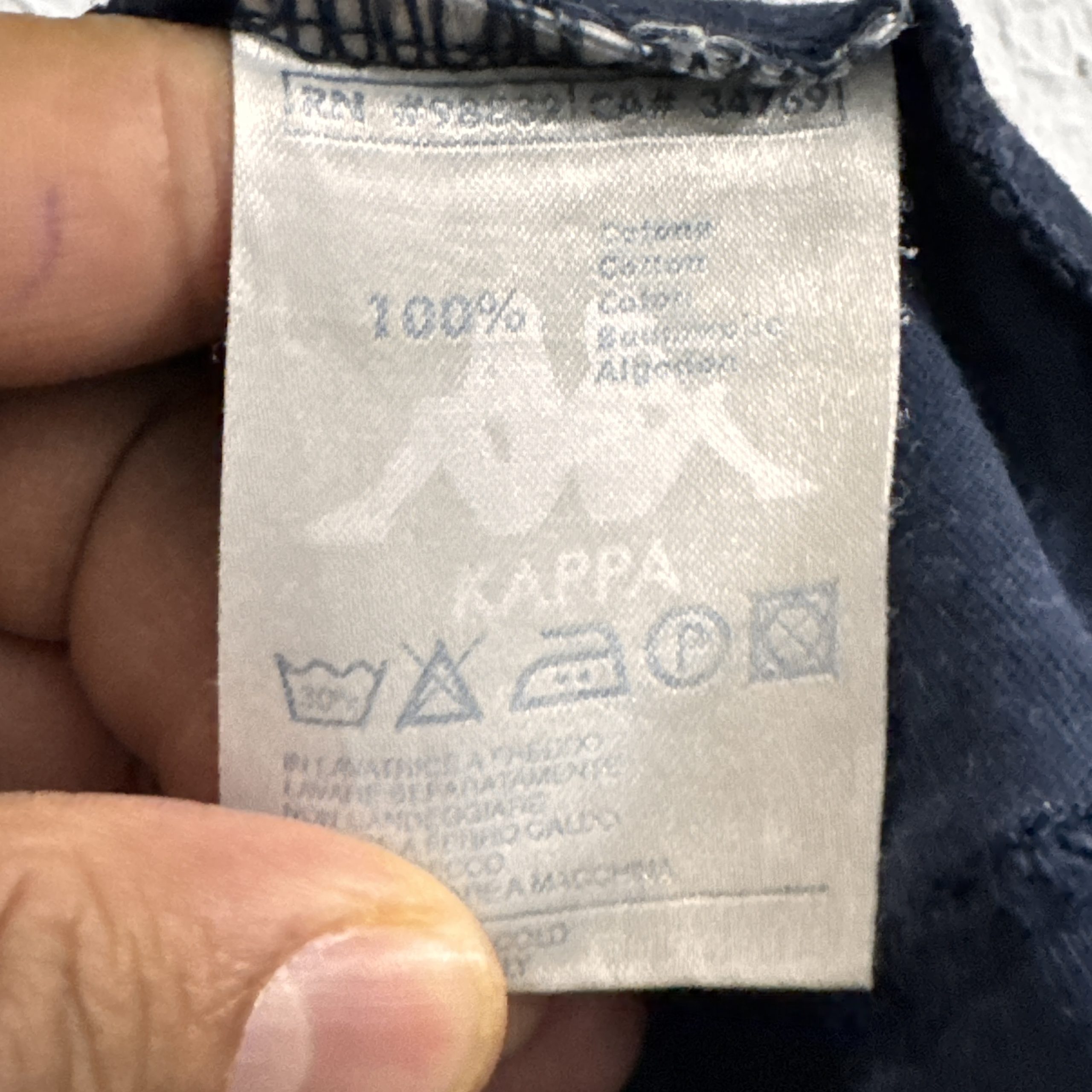 Kappa Navy Blue V-Neck Logo T-Shirt M 2650 image 7