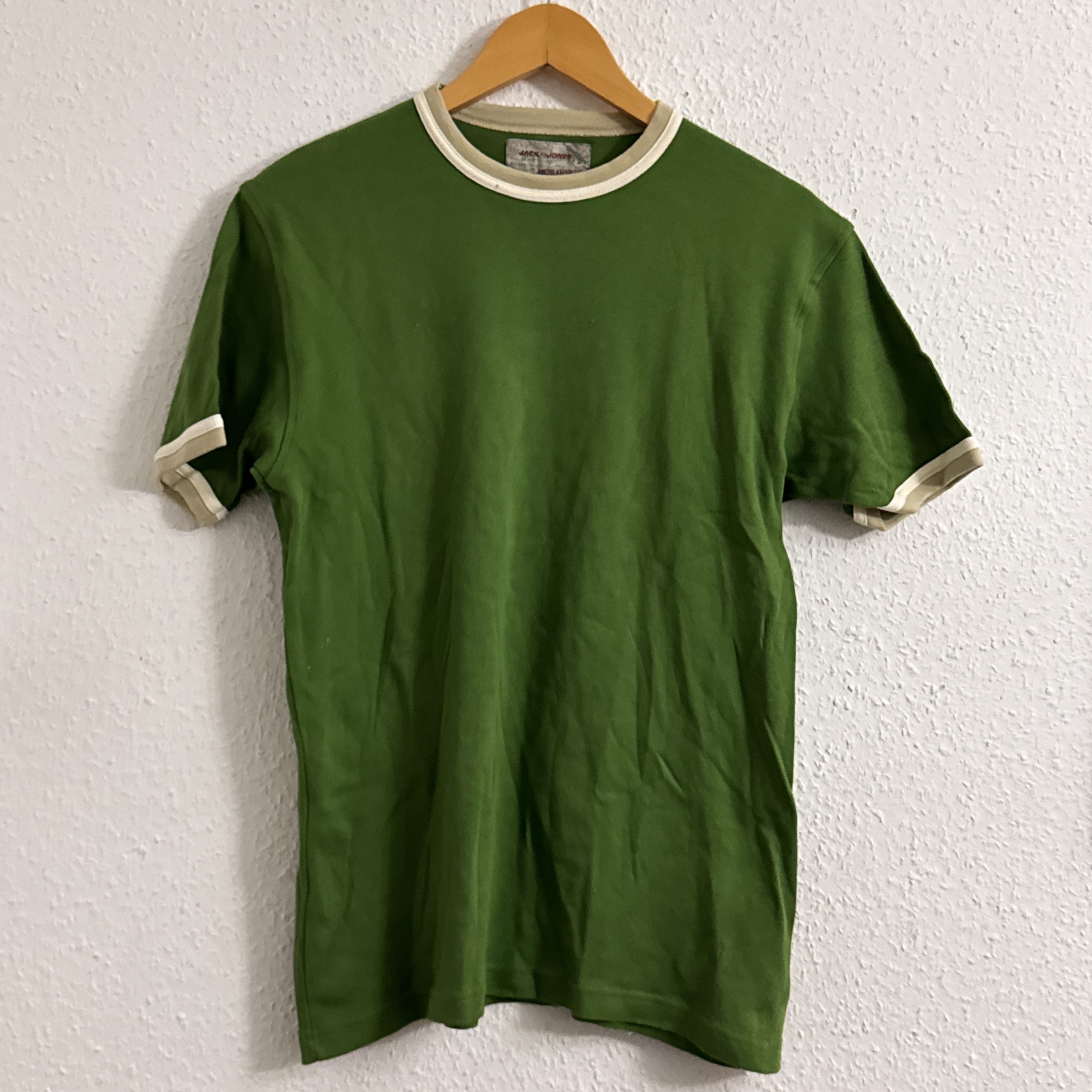 Jack & Jones Green & White Crew Neck T-Shirt Large Cotton 2652 image 2