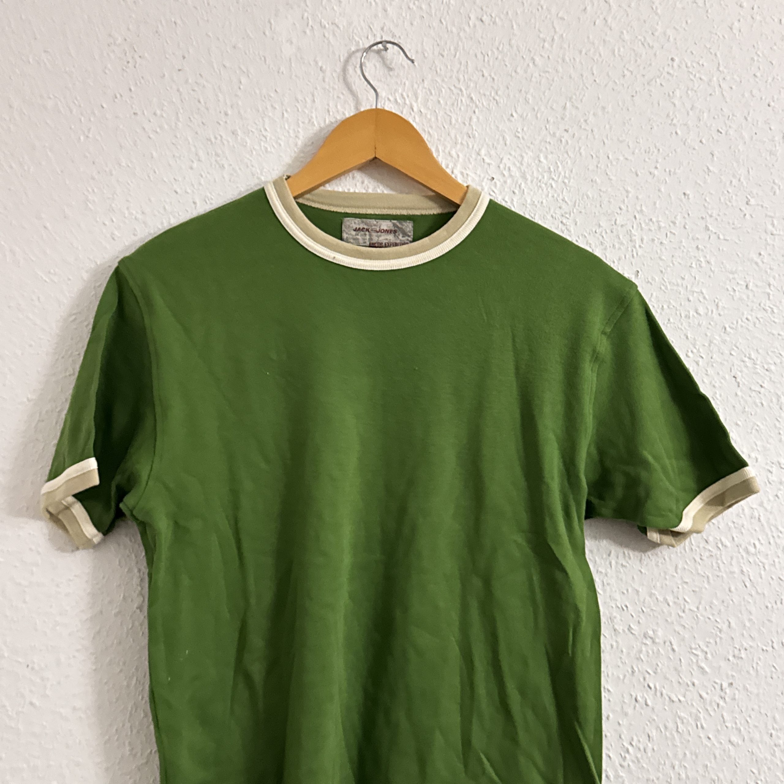 Jack & Jones Green & White Crew Neck T-Shirt Large Cotton 2652 image 4