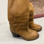 Shabbies Boho Tan Leather Mid-Calf Boots Size 38