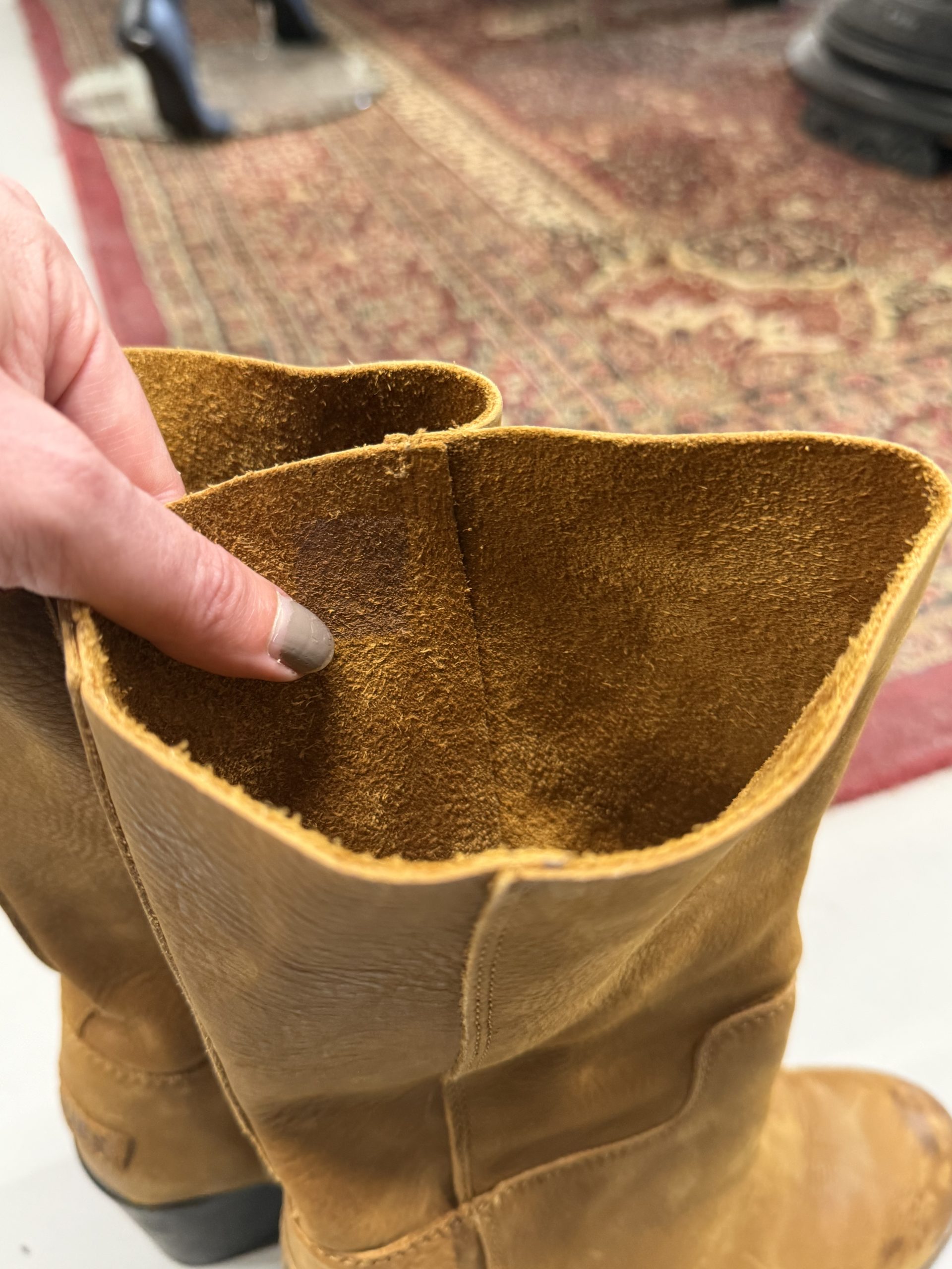 Shabbies Boho Tan Leather Mid-Calf Boots Size 38 image 8