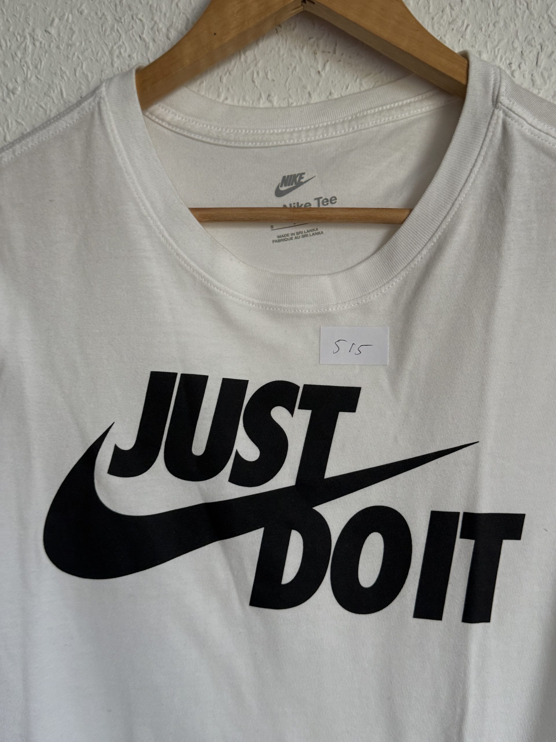 Nike White Just Do It Logo T-Shirt Small with Front Mark 515 image 6