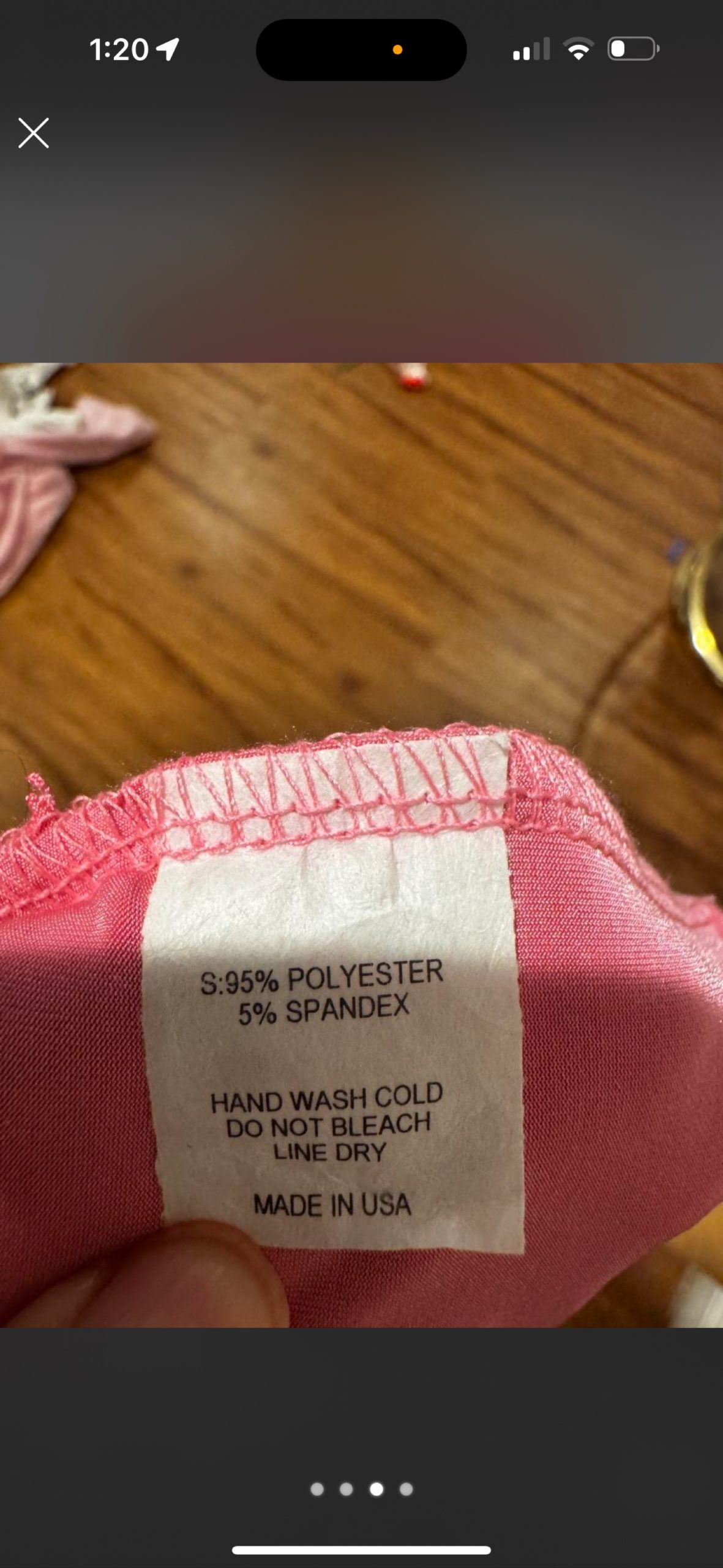 Pink Polyester Spandex Top Small Made in USA