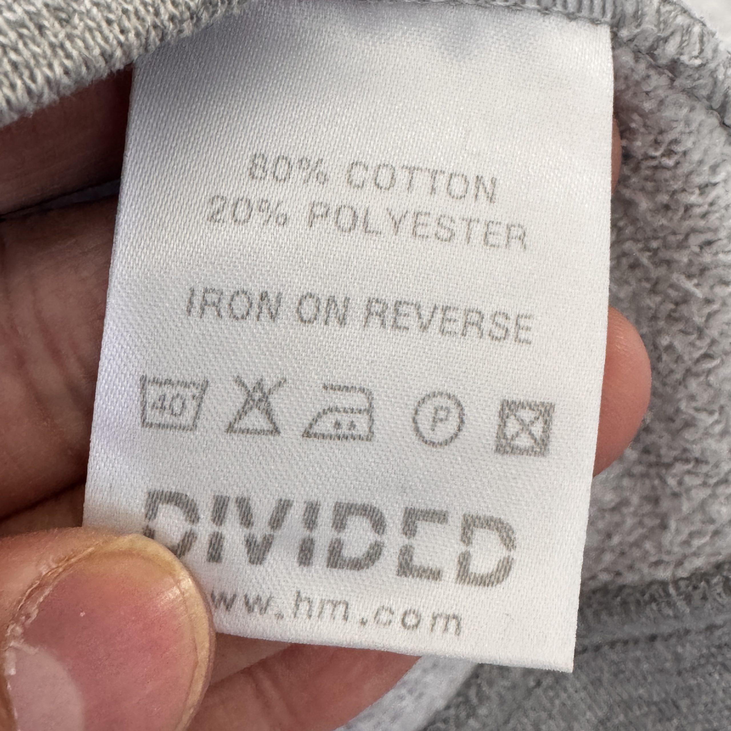 H&Divided Grey & Black Full Zip Sweatshirt Large Cotton Blend 2655 image 5