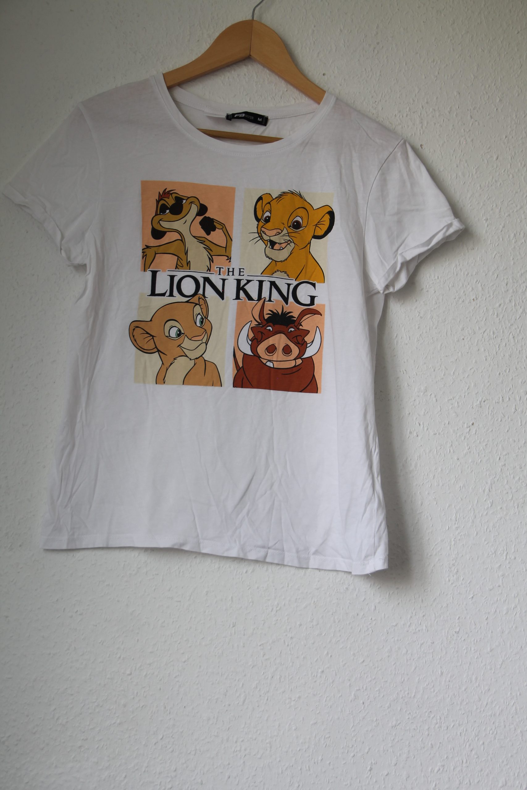 H&M White The Lion King Print T-Shirt Medium Disney Characters 2701