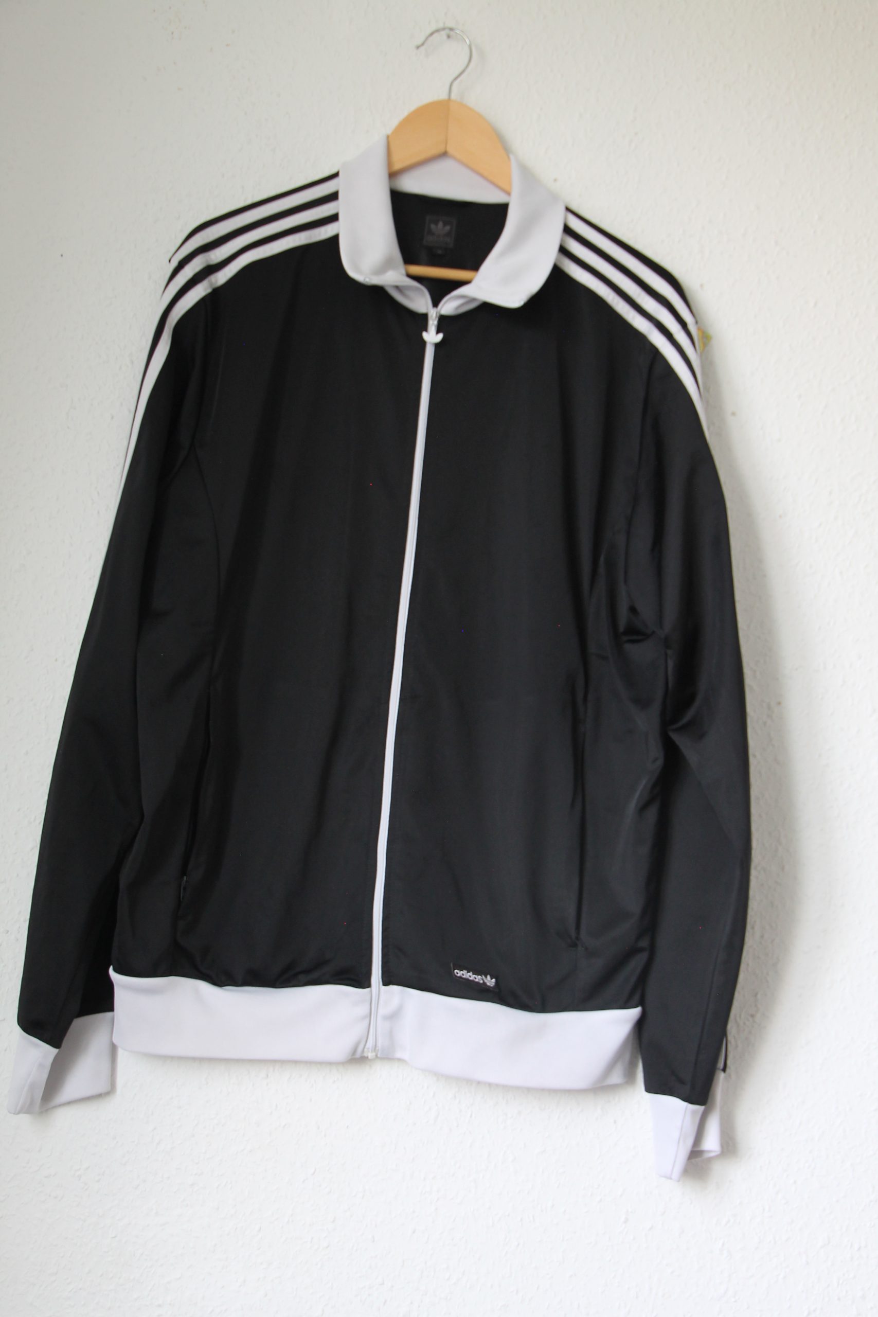 adidas Black & White Track Jacket XL Zip-Up Sports 2707