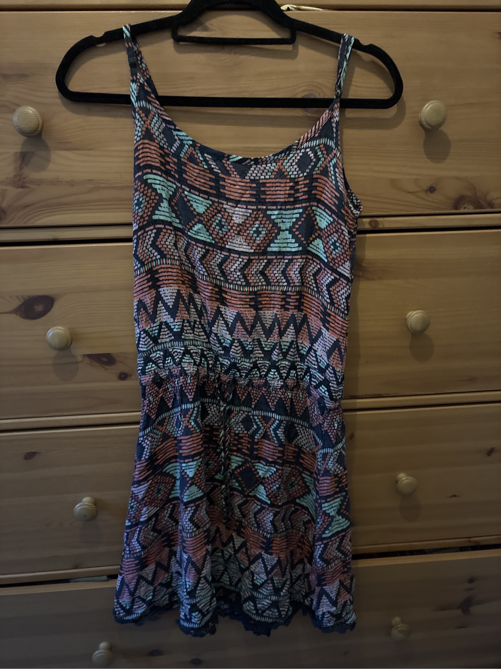 Multi Colour Tribal Print Summer Dress UK M