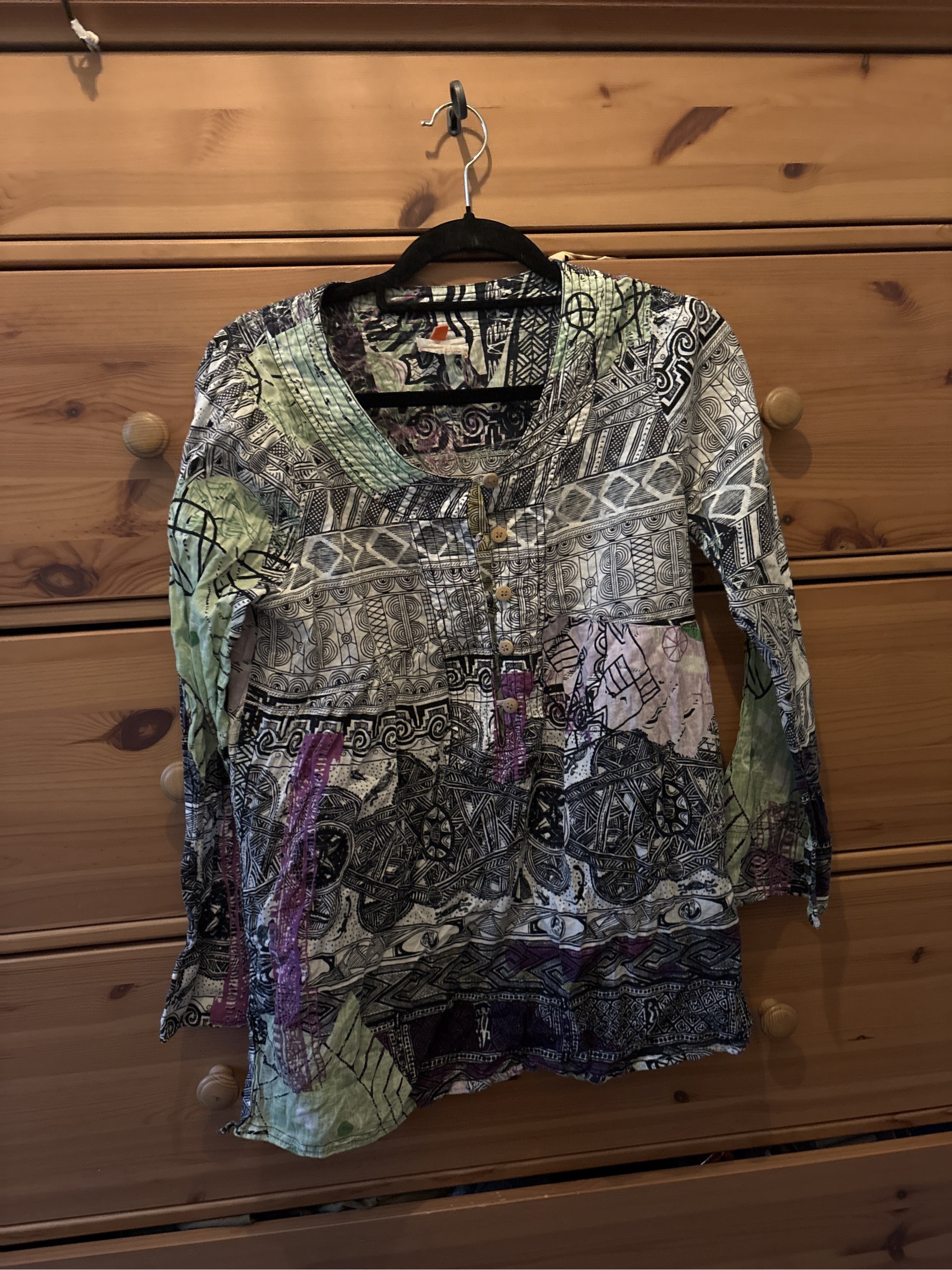 Unbranded Multi Colour Patterned Long Sleeve Top Small image 2