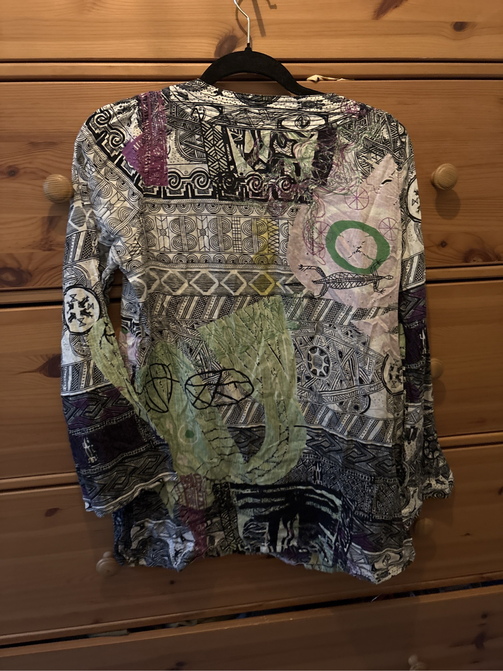 Unbranded Multi Colour Patterned Long Sleeve Top Small image 3