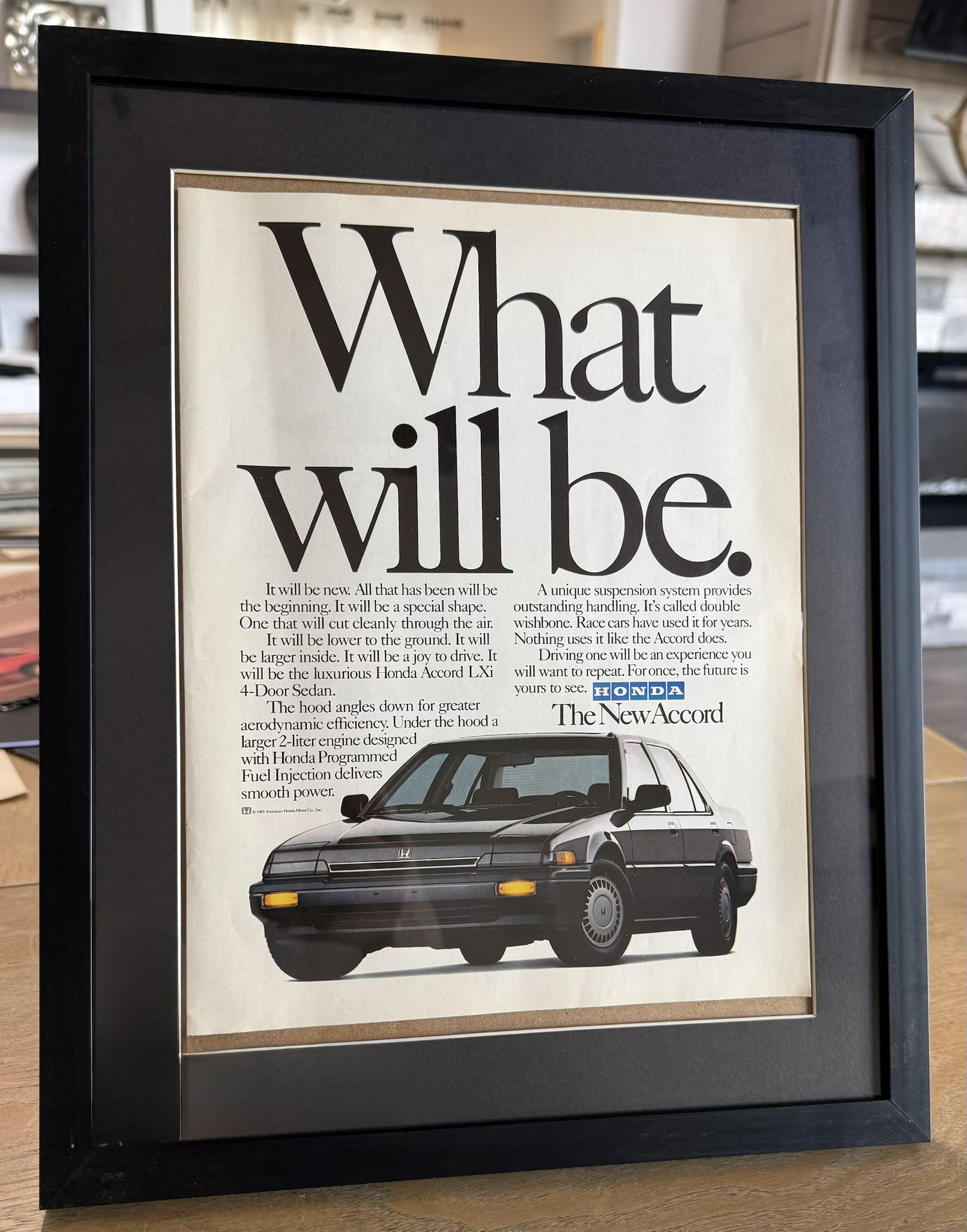 Framed Vintage Honda Accord Advertisement Wall Art