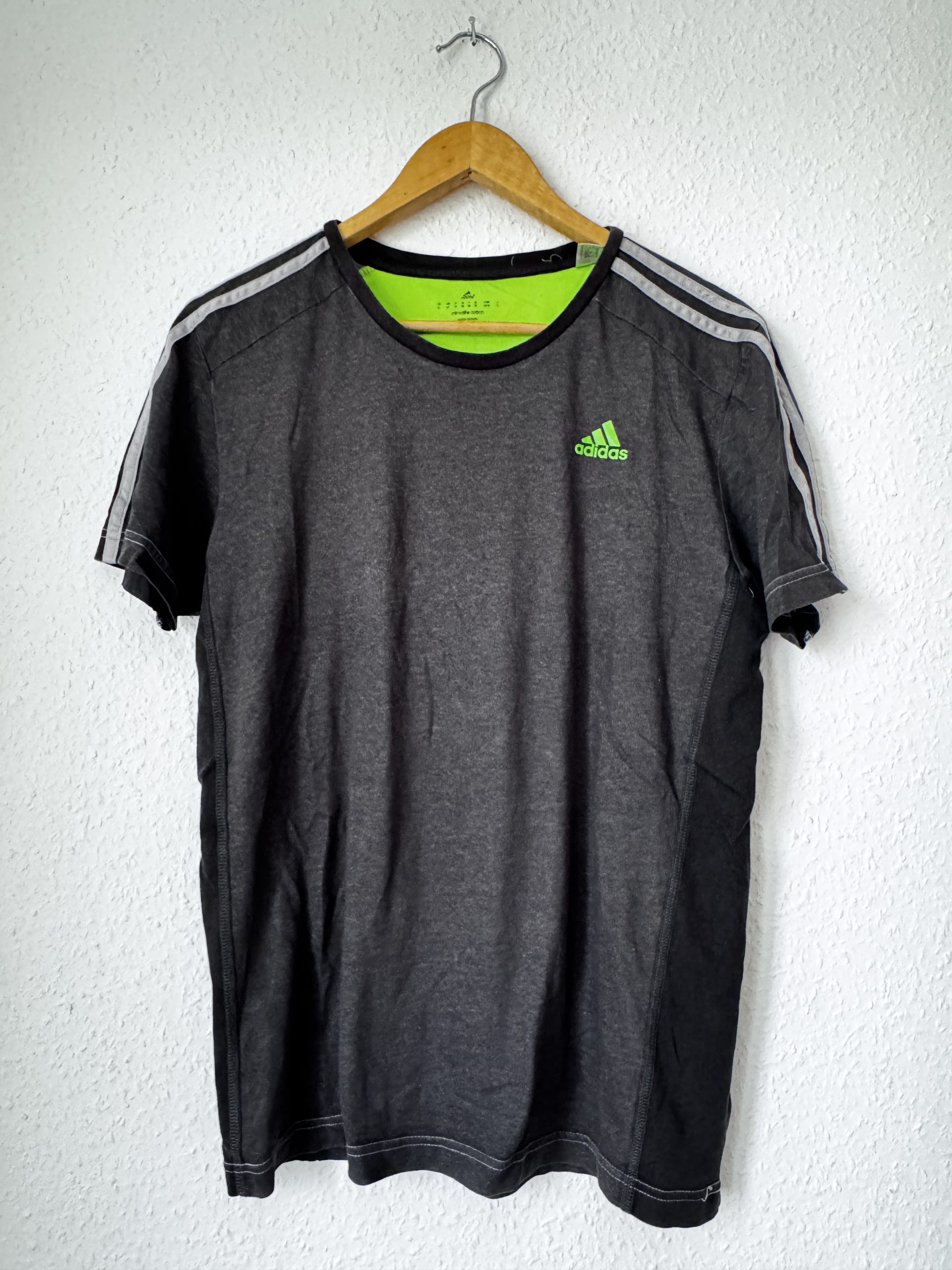Adidas Grey & Black T-Shirt Medium Logo Sport 729 image 2