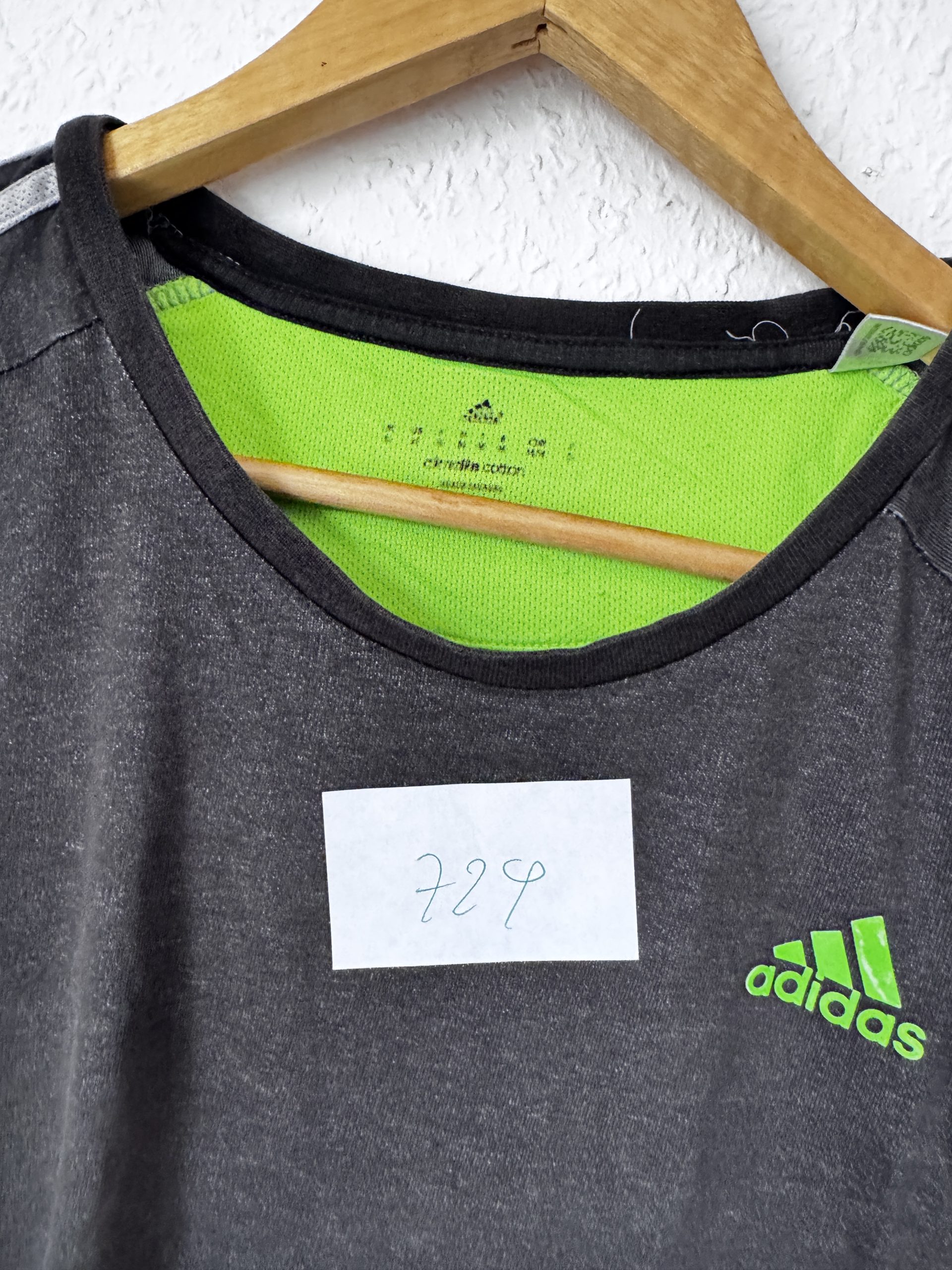 Adidas Grey & Black T-Shirt Medium Logo Sport 729 image 7