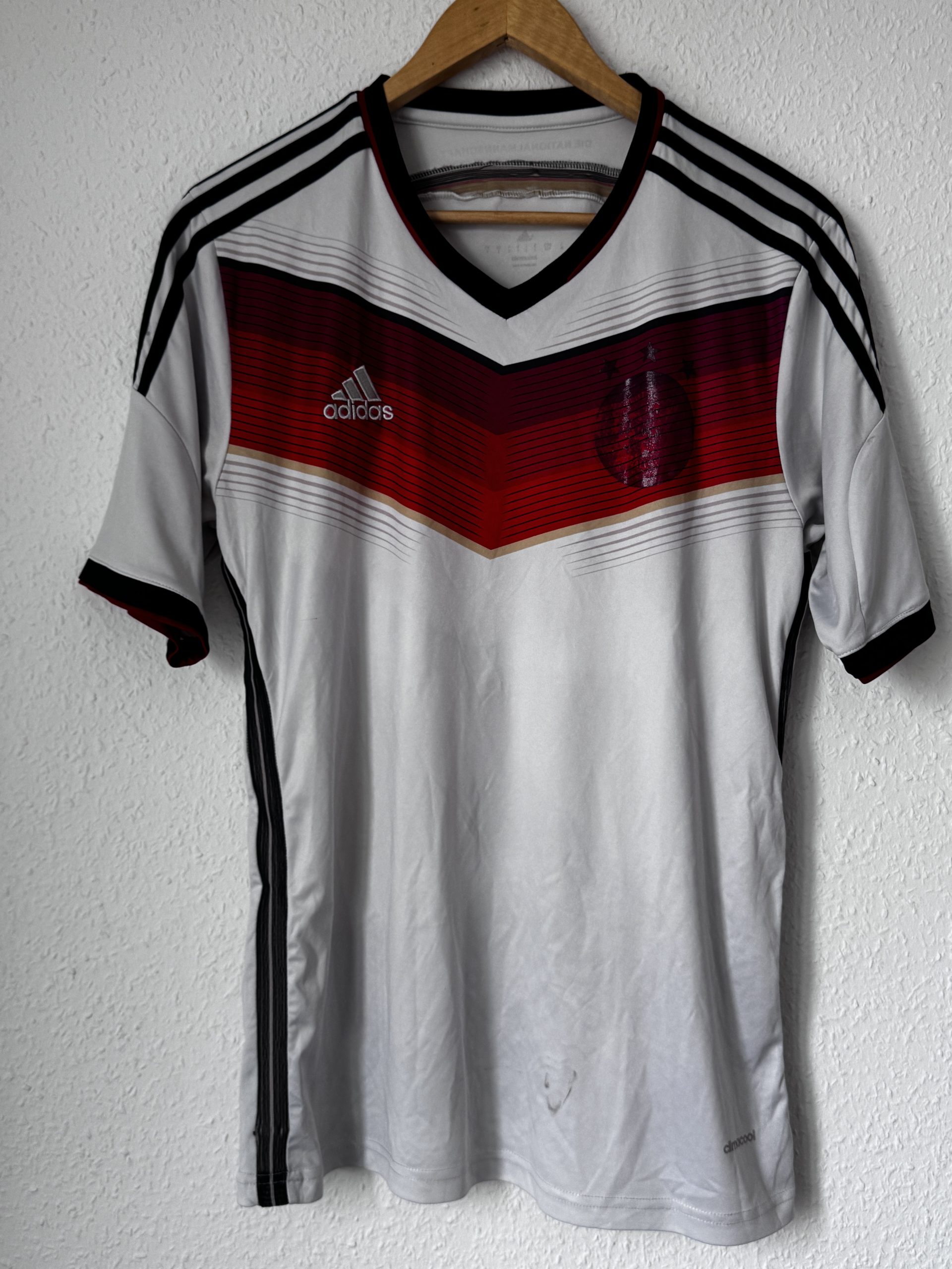 Adidas White & Red Germany Football Shirt M 768