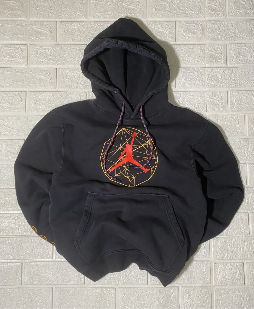 Felpa Jordan Black & Red Air Jumpman Hoodie Small Graphic Print