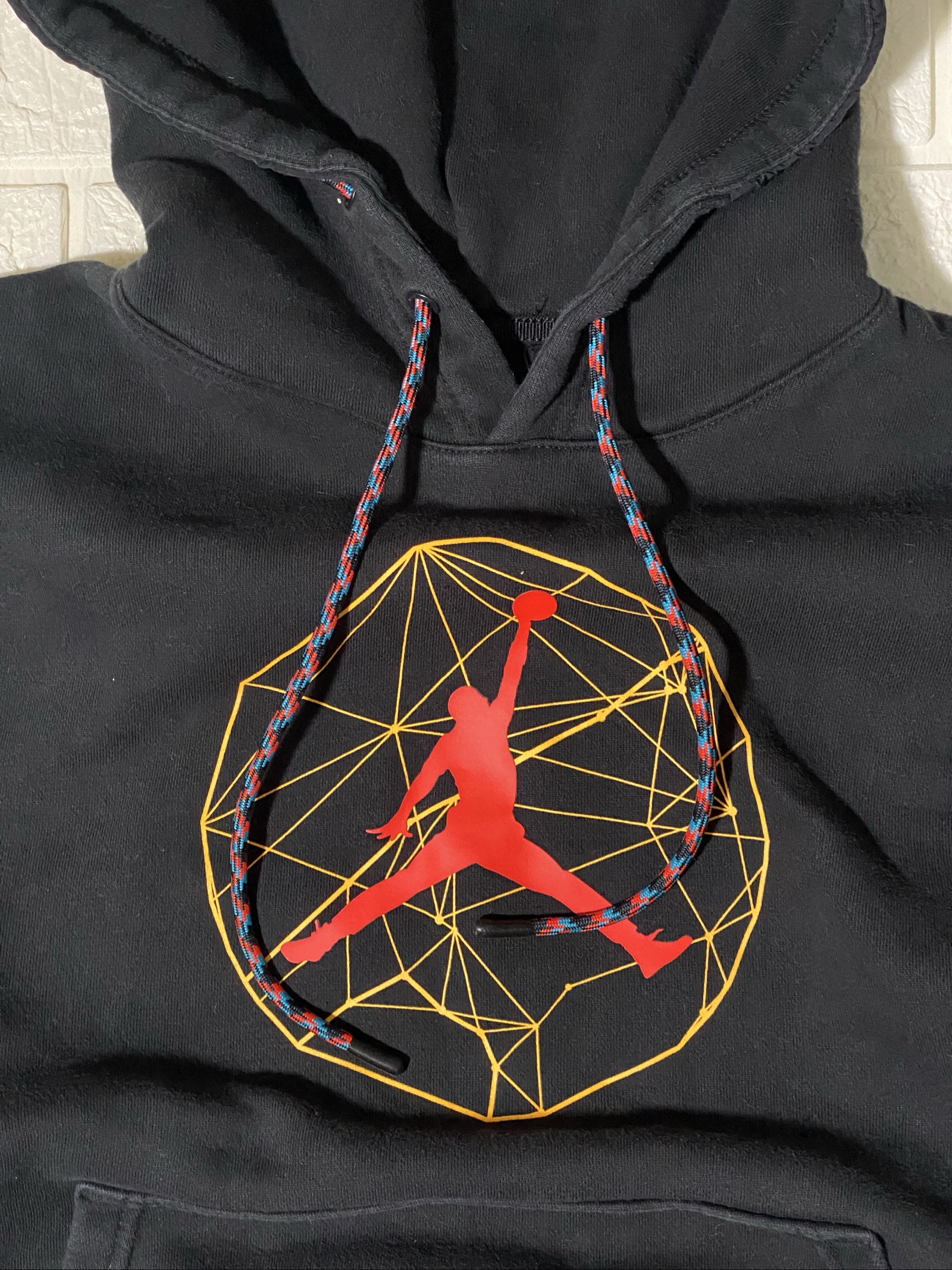 Felpa Jordan Black & Red Air Jumpman Hoodie Small Graphic Print image 3