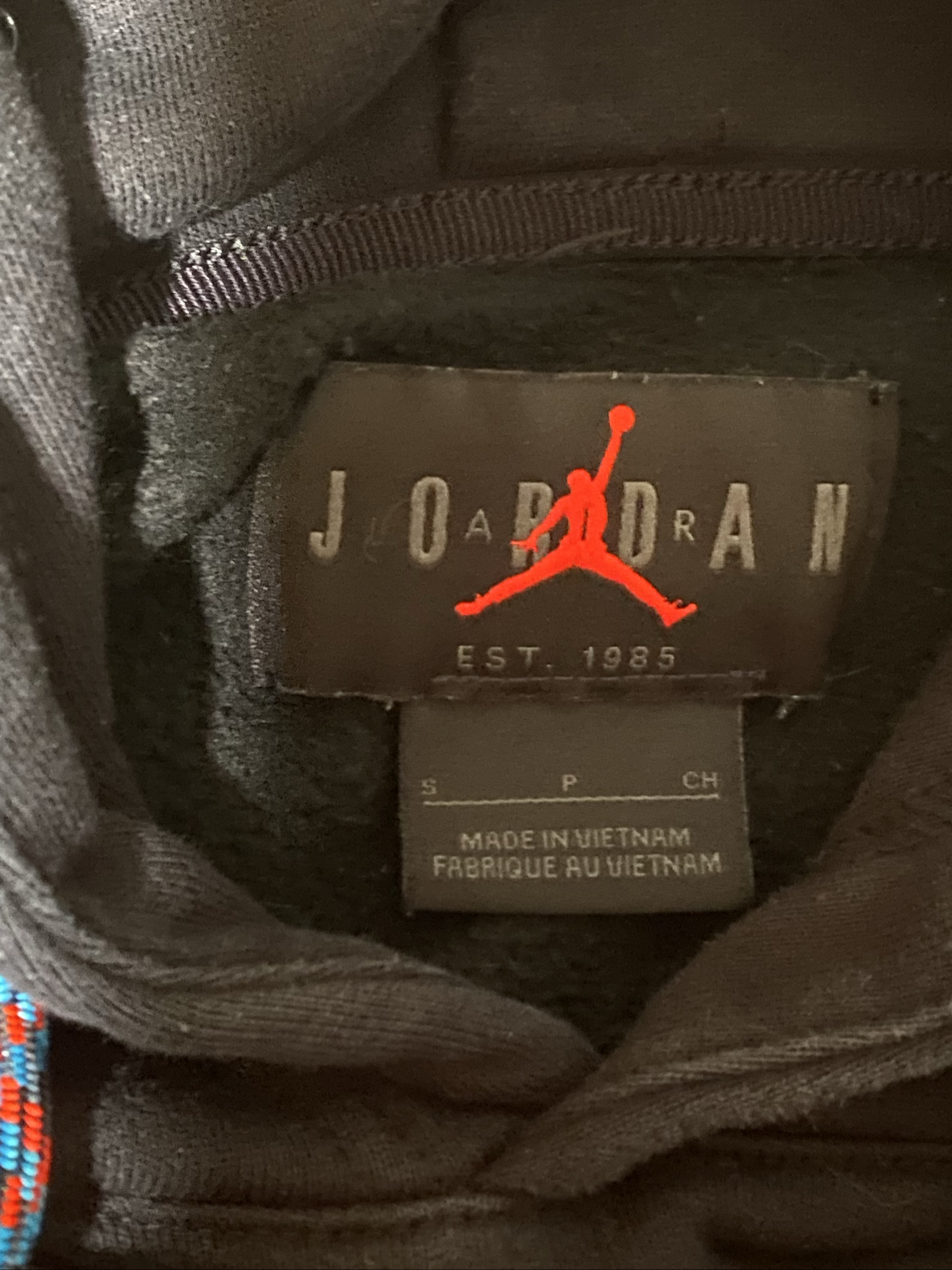 Felpa Jordan Black & Red Air Jumpman Hoodie Small Graphic Print image 4