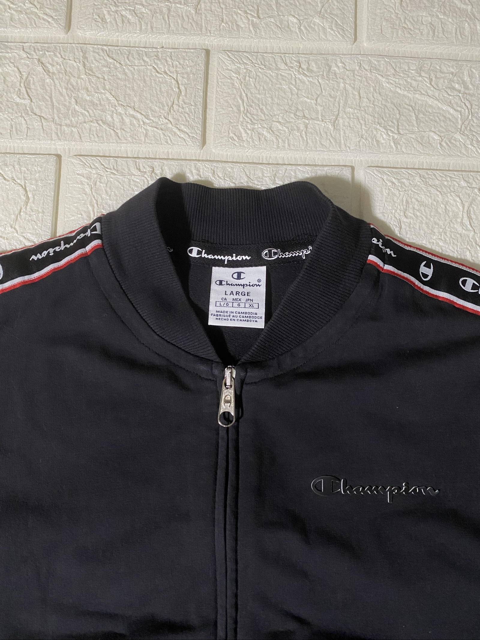 Felpa Champion Black with Logo Tape Sleeves image 3