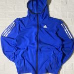 Felpa con zip Adidas Blue Hooded Jacket Large Lightweight Zippered