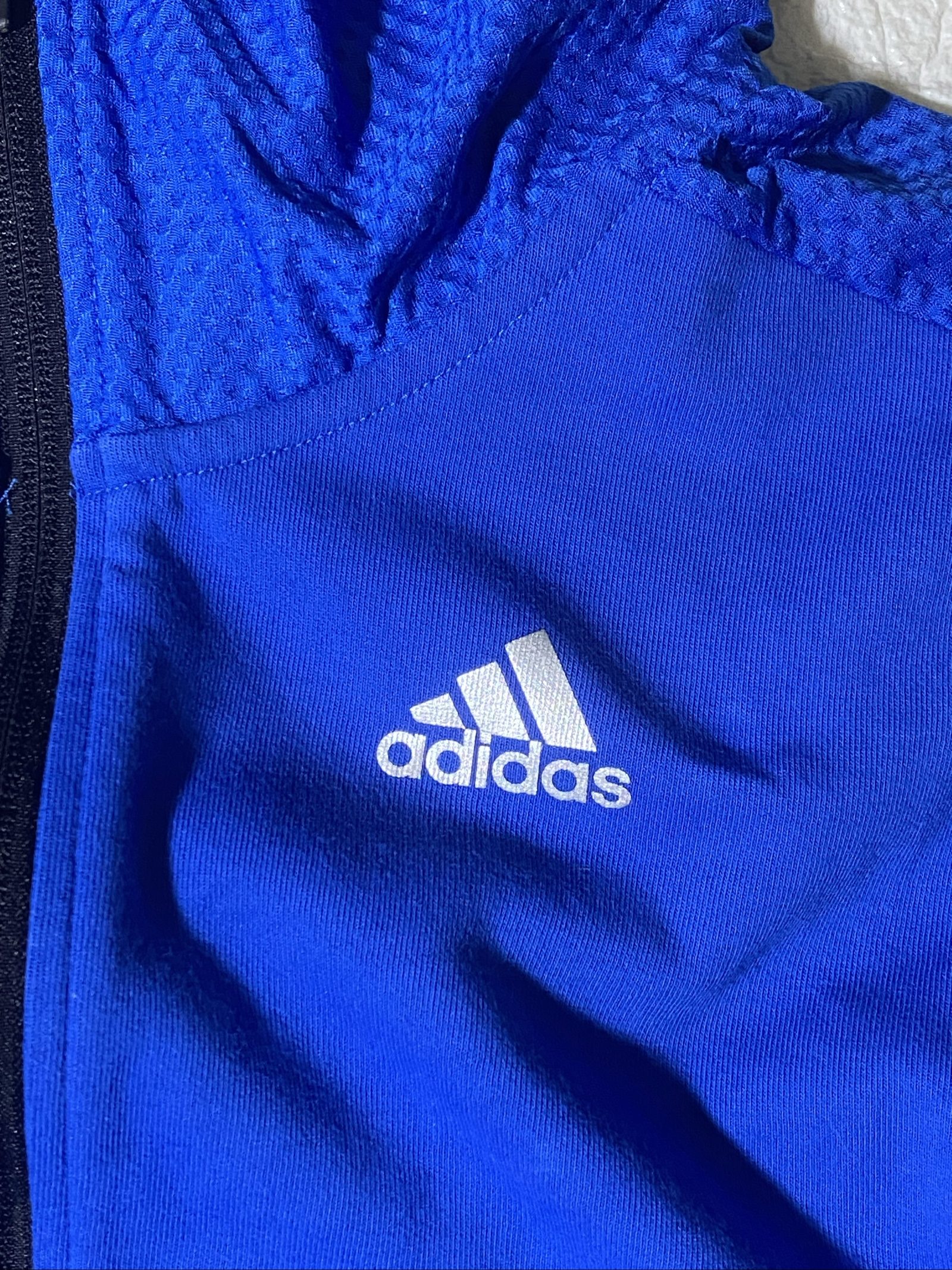 Felpa con zip Adidas Blue Hooded Jacket Large Lightweight Zippered image 3