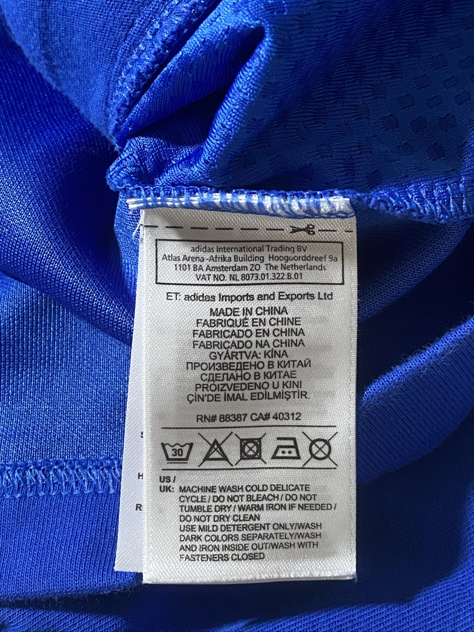 Felpa con zip Adidas Blue Hooded Jacket Large Lightweight Zippered image 6