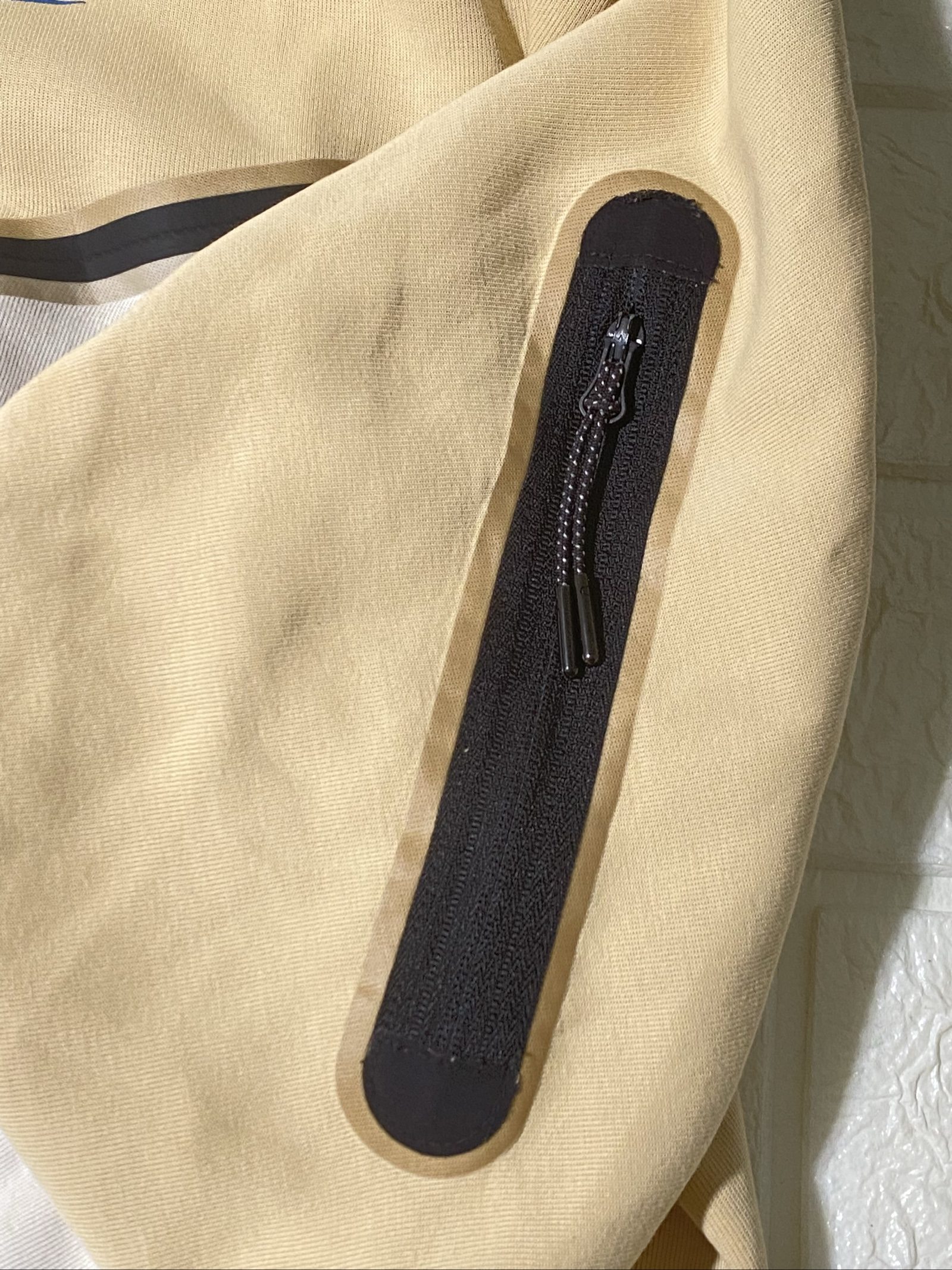 Felpa Nike Beige & White Full Zip Hoodie Medium Cotton Blend image 3