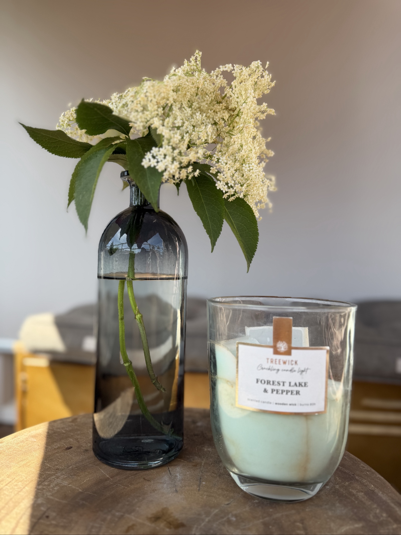 Vintage Smoky Glass Bottle Vase