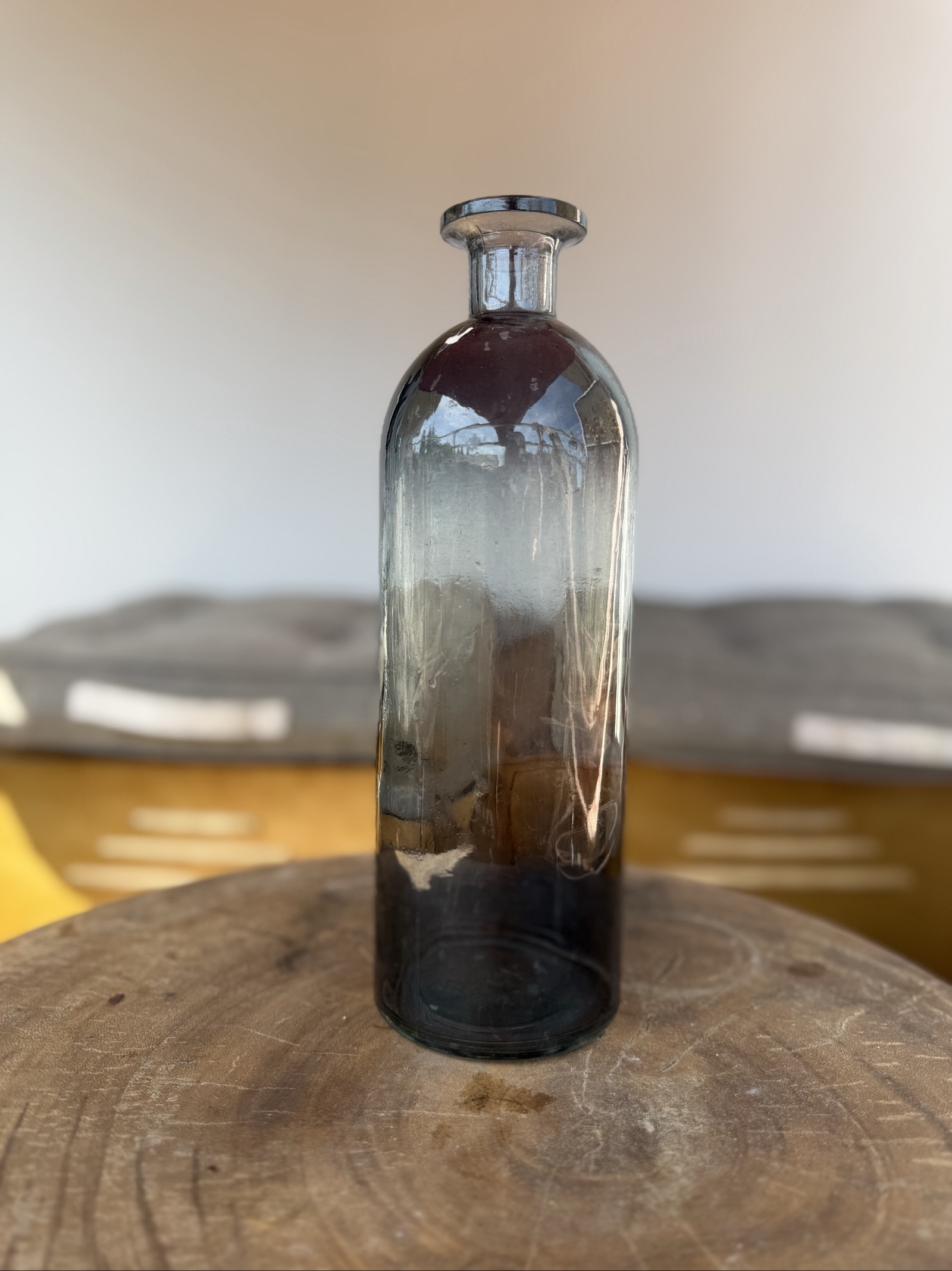 Vintage Smoky Glass Bottle Vase image 3