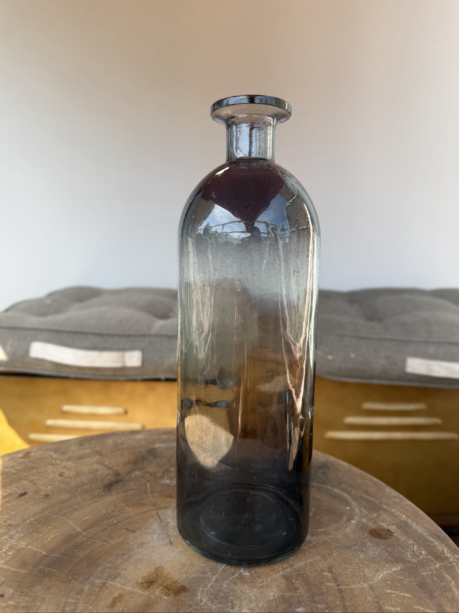 Vintage Smoky Glass Bottle Vase image 4