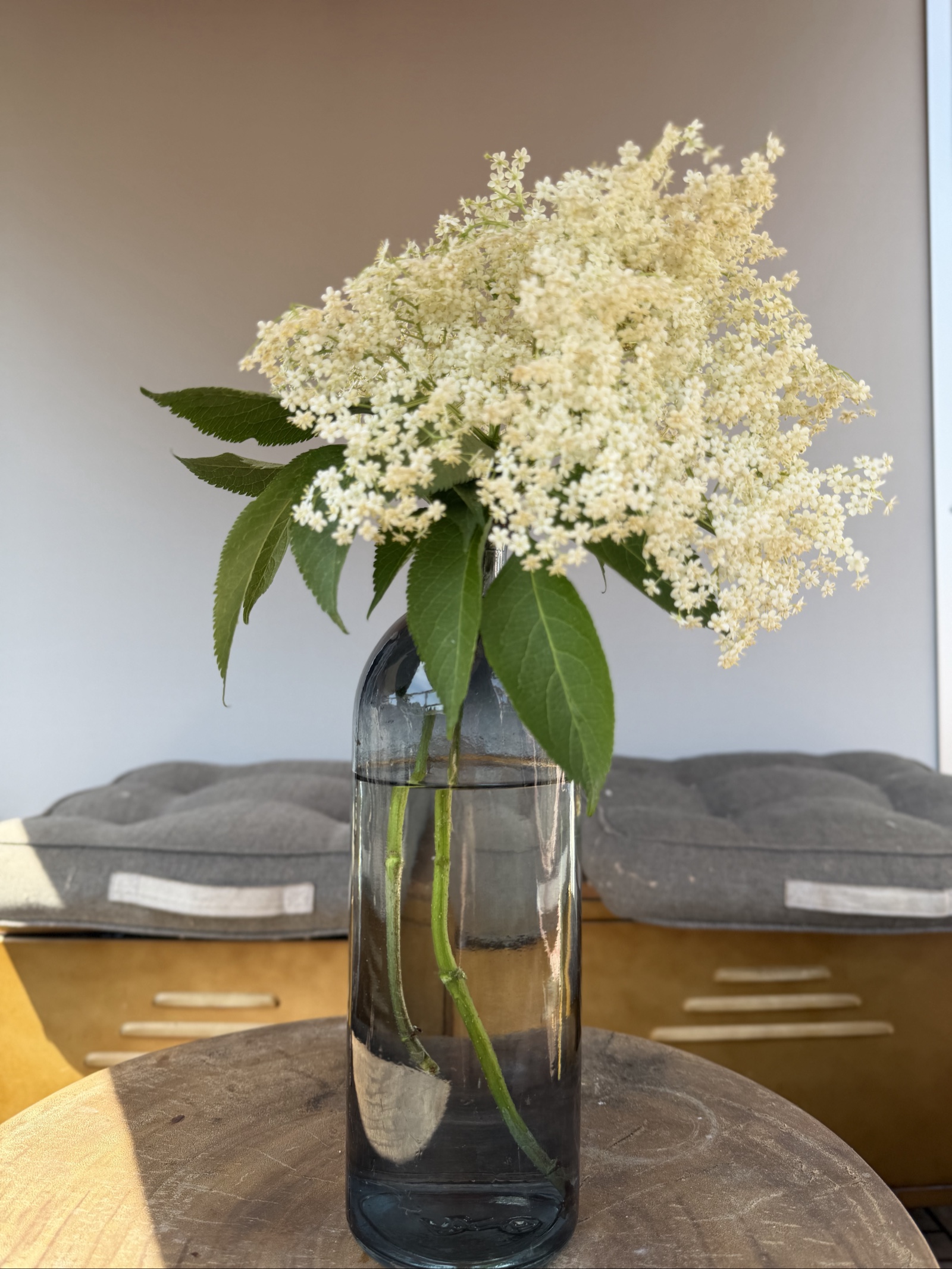 Vintage Smoky Glass Bottle Vase image 5