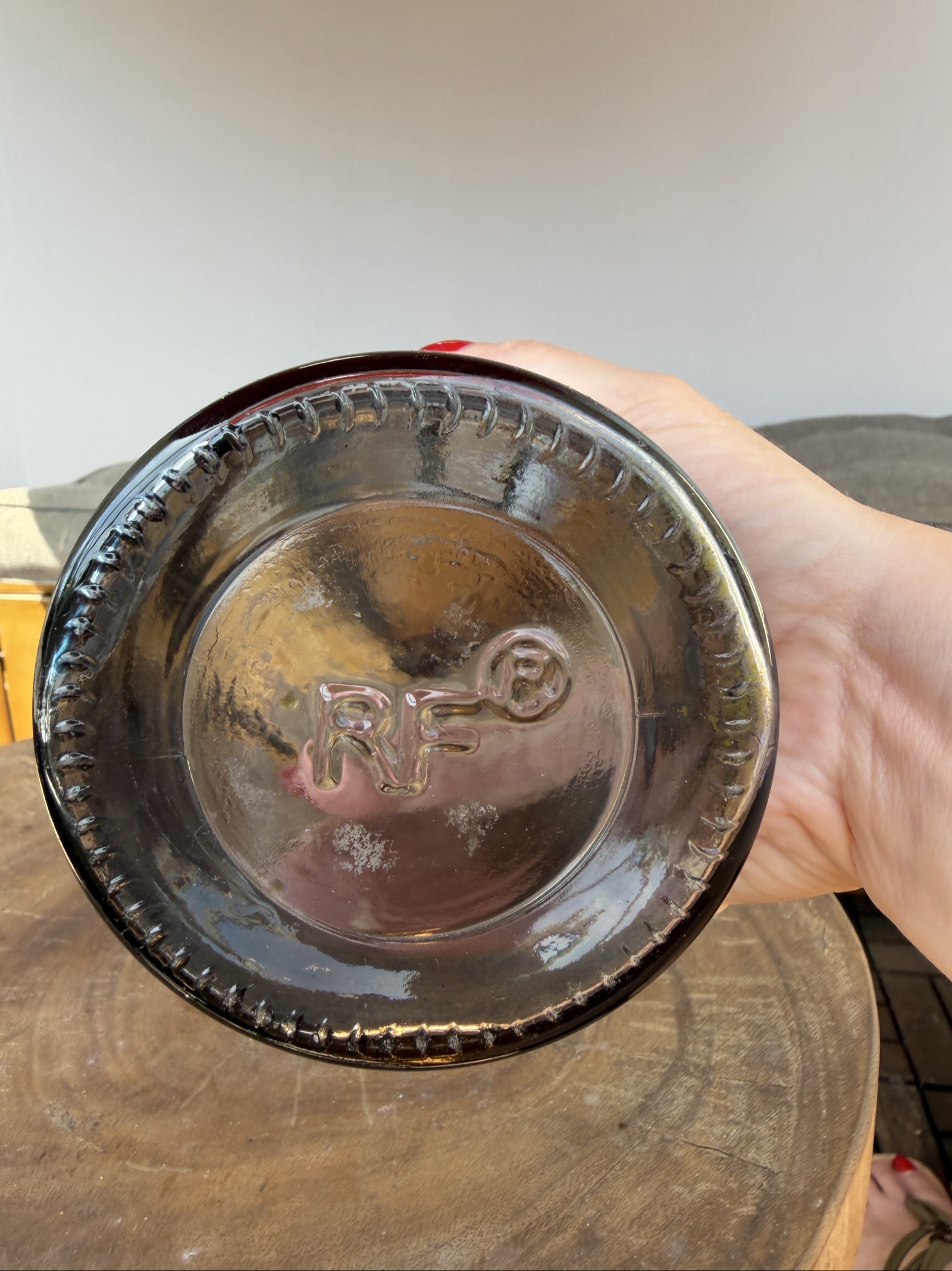 Vintage Smoky Glass Bottle Vase image 6