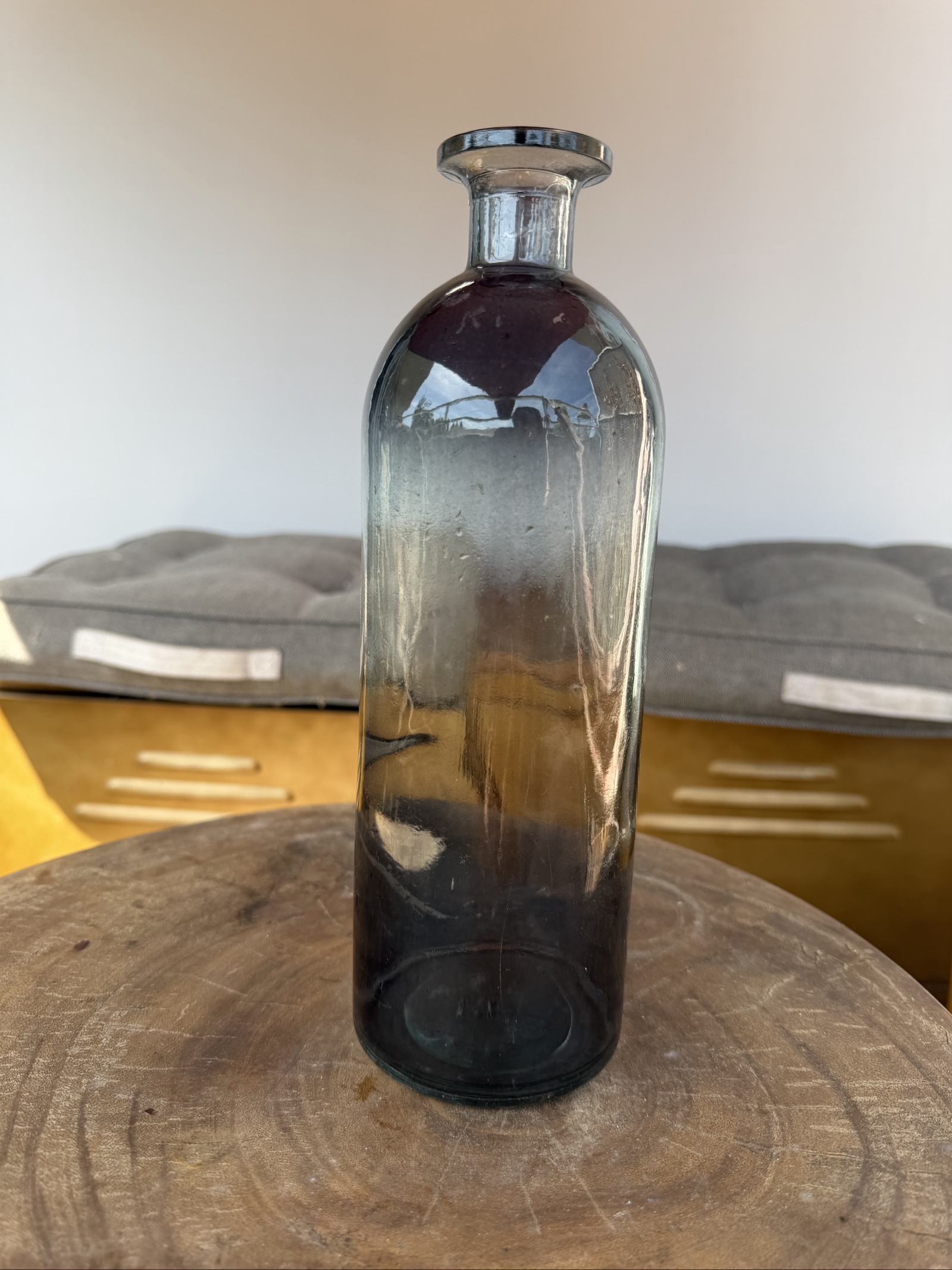 Vintage Smoky Glass Bottle Vase image 8