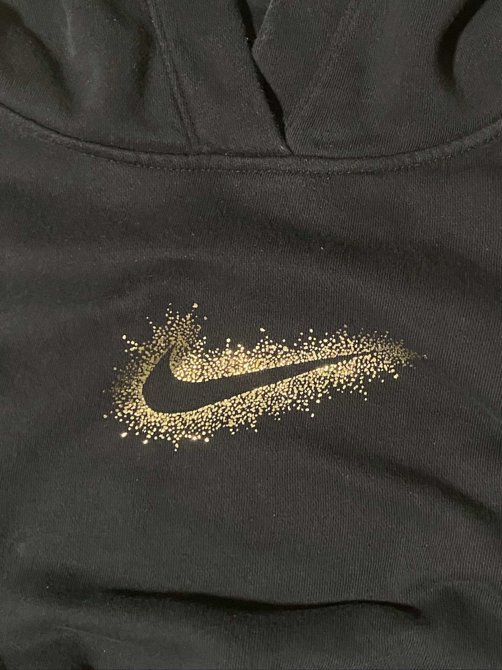 Felpa Nike Black Cropped Hoodie XS Cotton Blend image 3