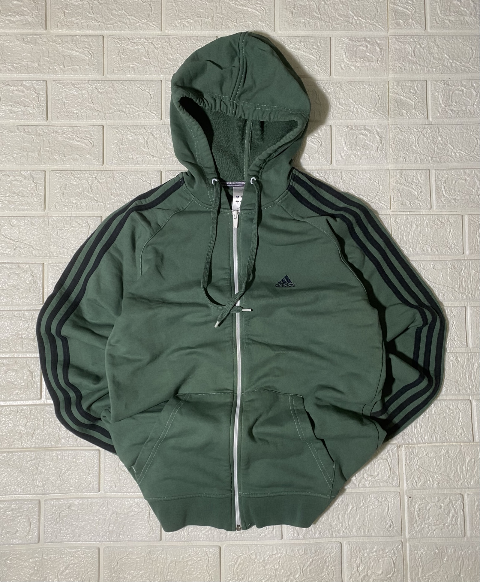 Felpa Adidas Green Hooded Zip-Up Hoodie Casual