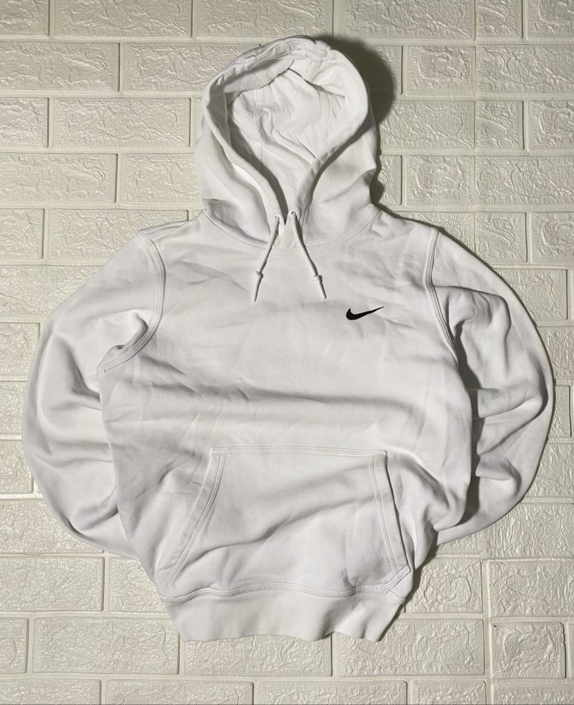 Felpa Nike White Hoodie Small Cotton Blend Soft Fleece Lined