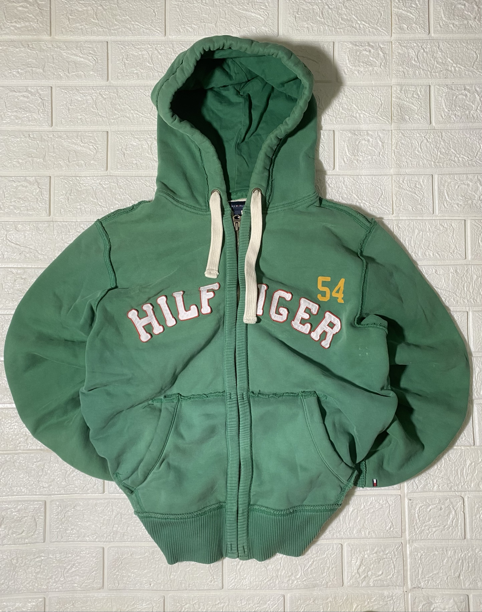 Tommy Hilfiger Green Slim Fit Hoodie Large Logo