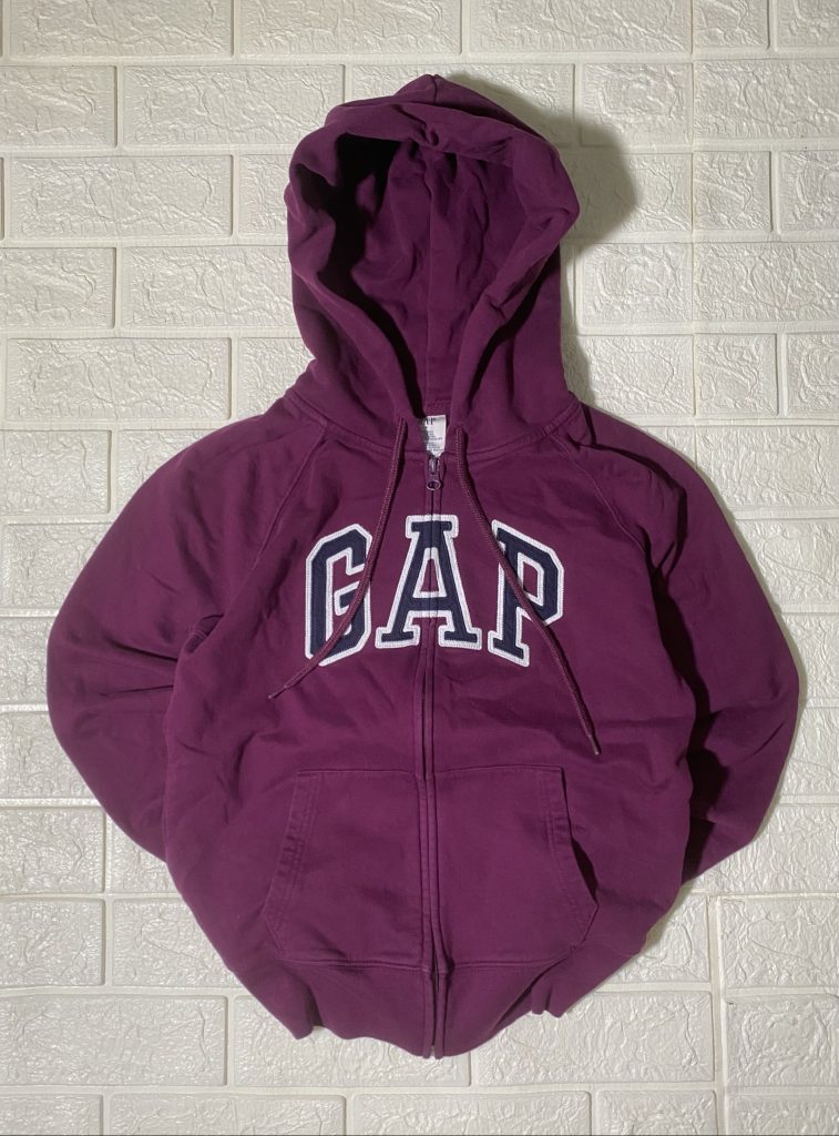 Felpa GAP Purple Hoodie S Cotton Blend Zip Up Sweatshirt