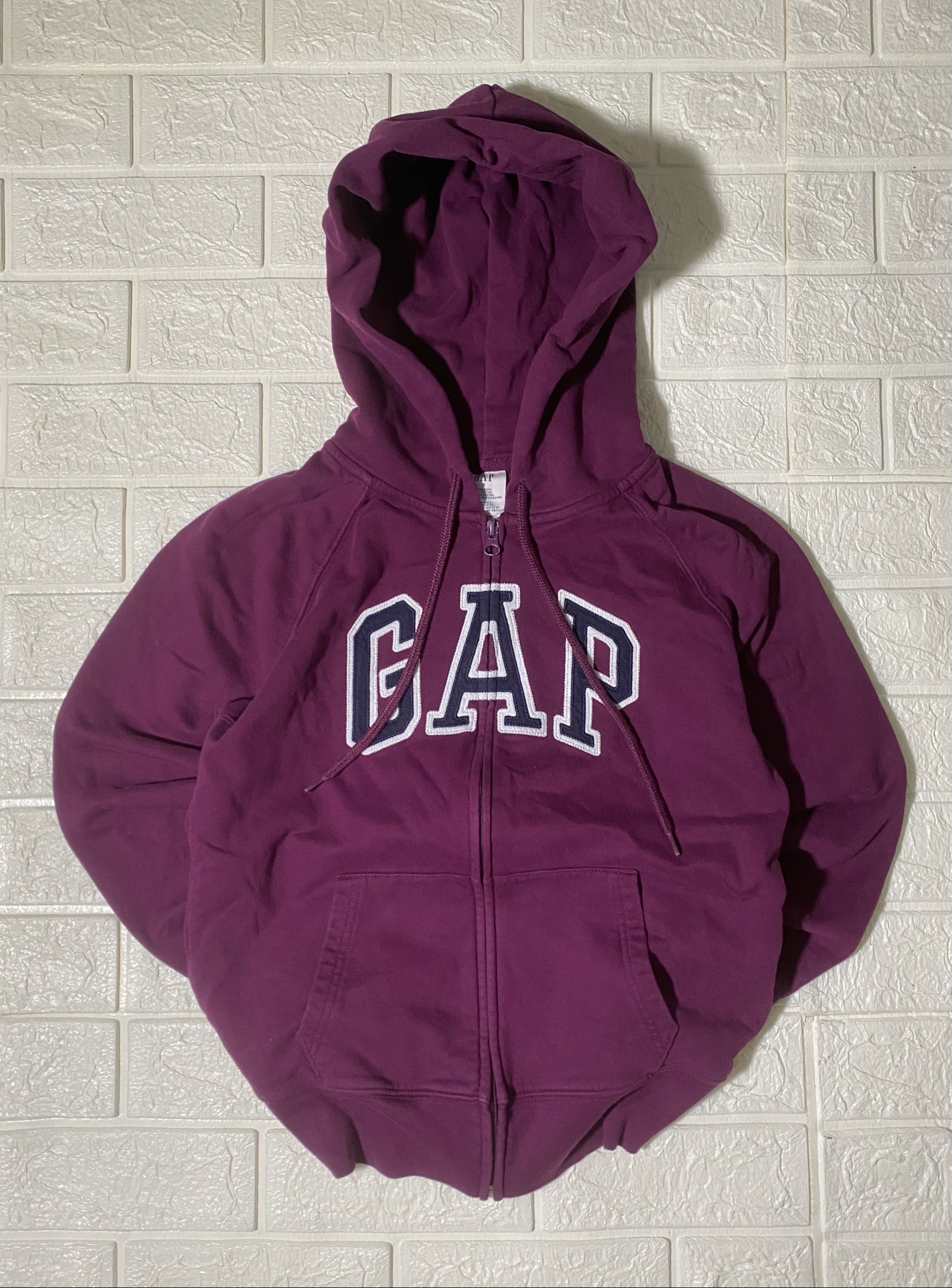 Felpa GAP Purple Hoodie S Cotton Blend Zip Up Sweatshirt