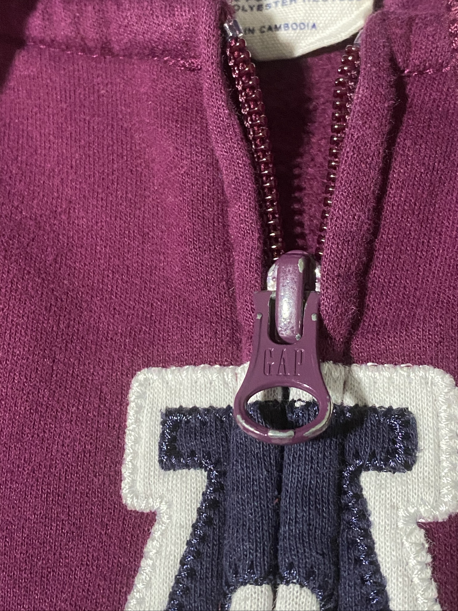 Felpa GAP Purple Hoodie S Cotton Blend Zip Up Sweatshirt image 4