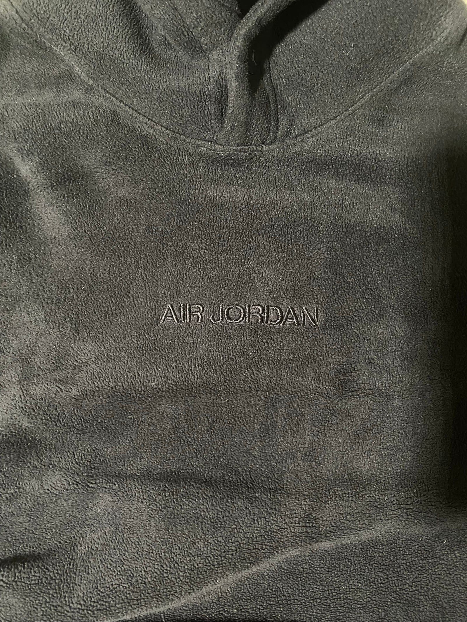 Air Jordan Black Fleece Hoodie Large Soft Texture image 3