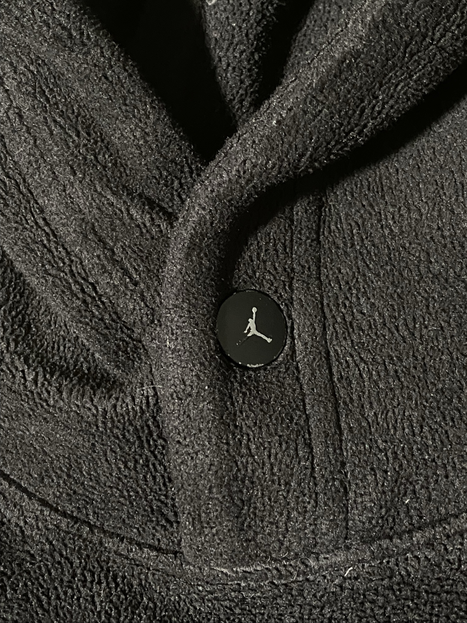 Air Jordan Black Fleece Hoodie Large Soft Texture image 4