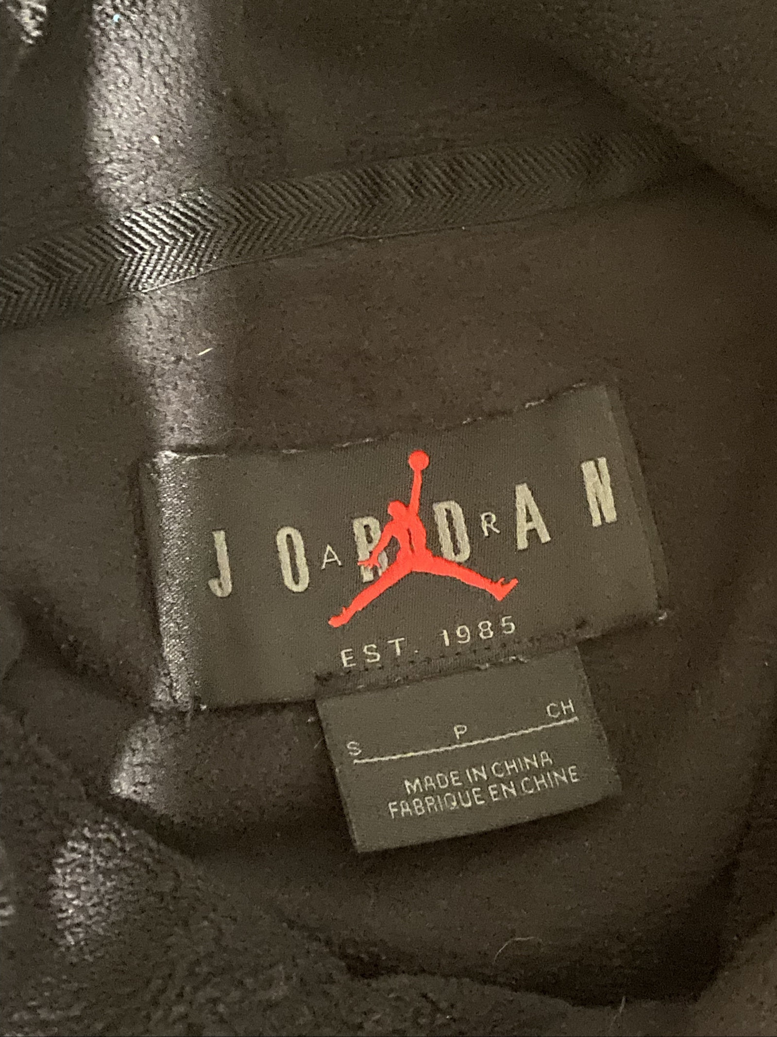 Air Jordan Black Fleece Hoodie Large Soft Texture image 8