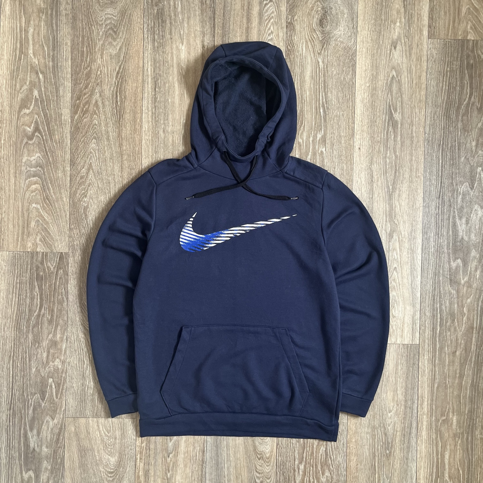 Vintage Nike Navy Blue Hoodie Mens Small Y2K Streetwear