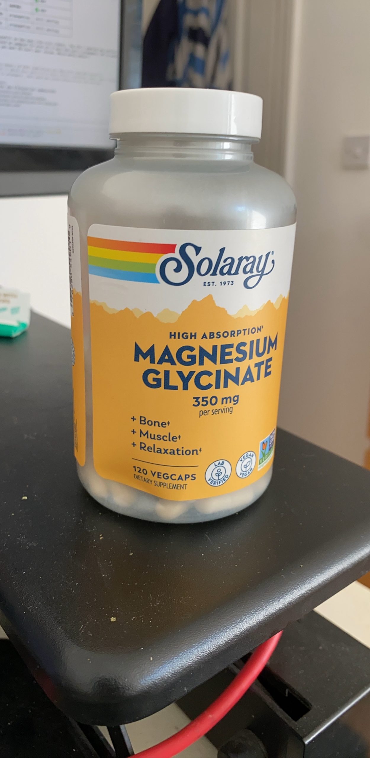 Solaray Magnesium Glycinate 350mg 120 Vegcaps Dietary Supplement