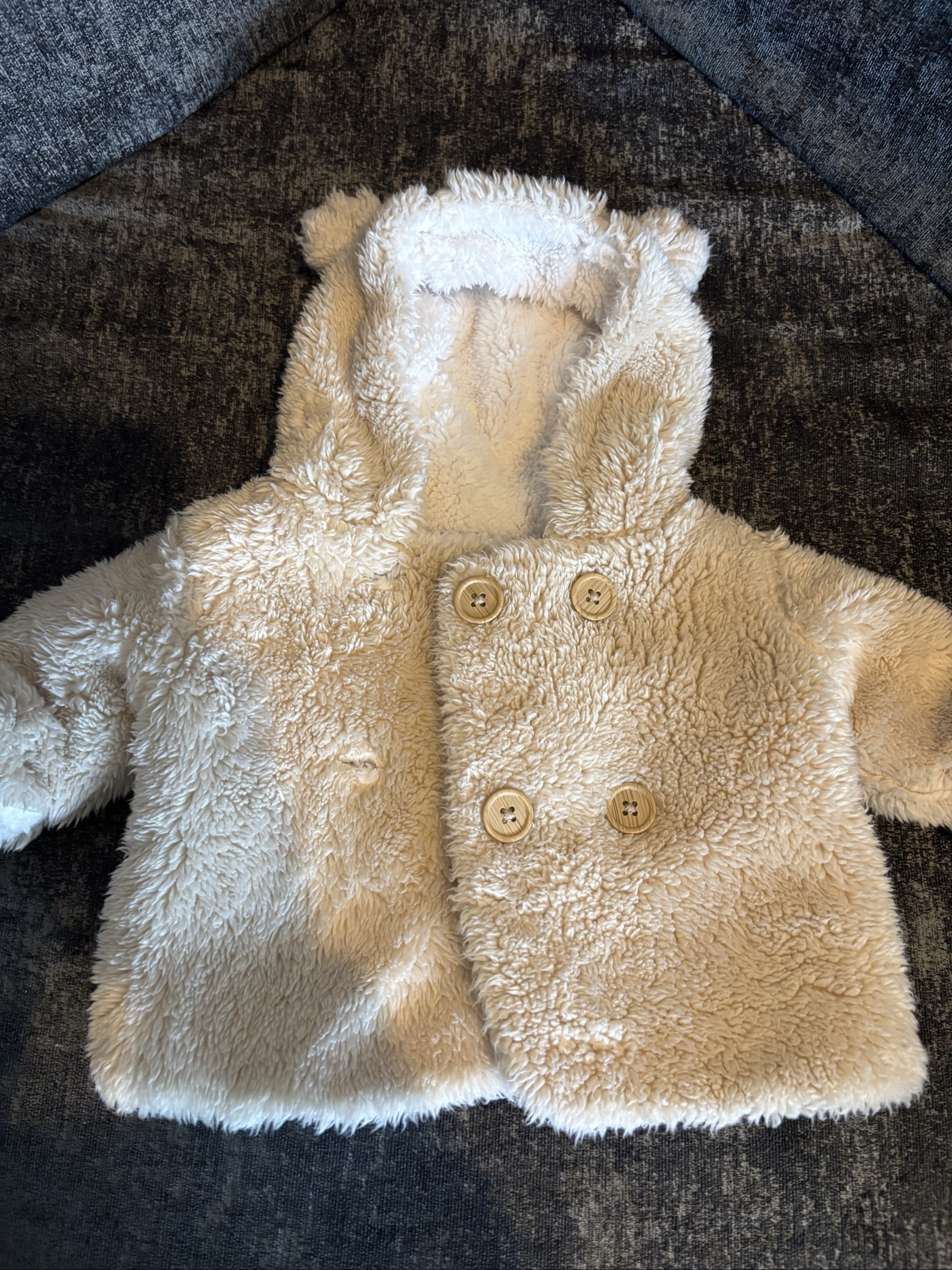 Matalan Cream Baby Teddy Bear Fleece Jacket Newborn