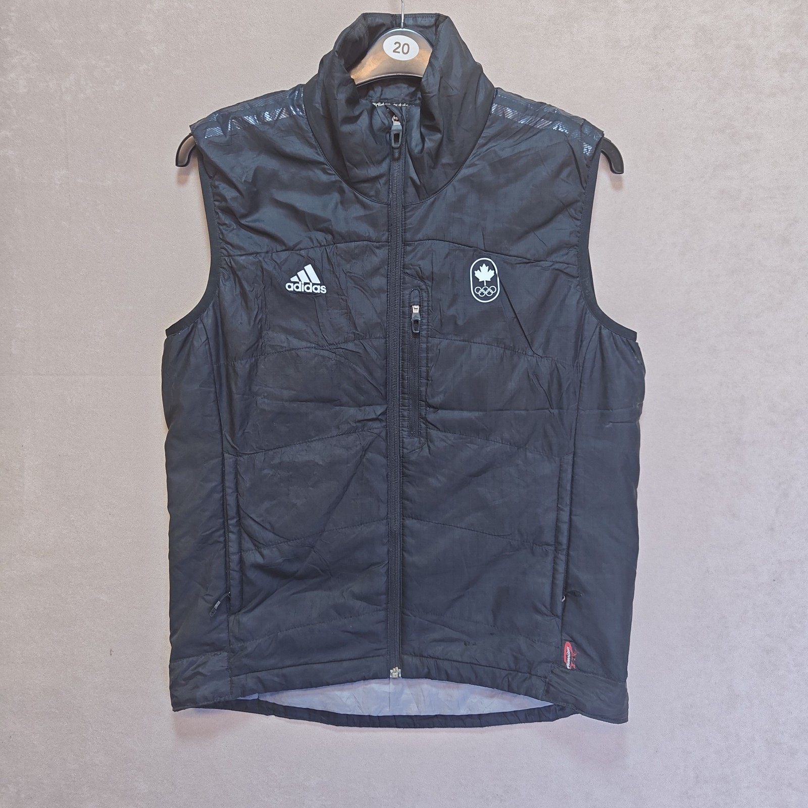 Adidas Black Olympic Climalite Puffer Vest Mens Size 20 Windproof
