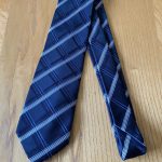 George Navy & Light Blue Polyester Checked Tie - One Size