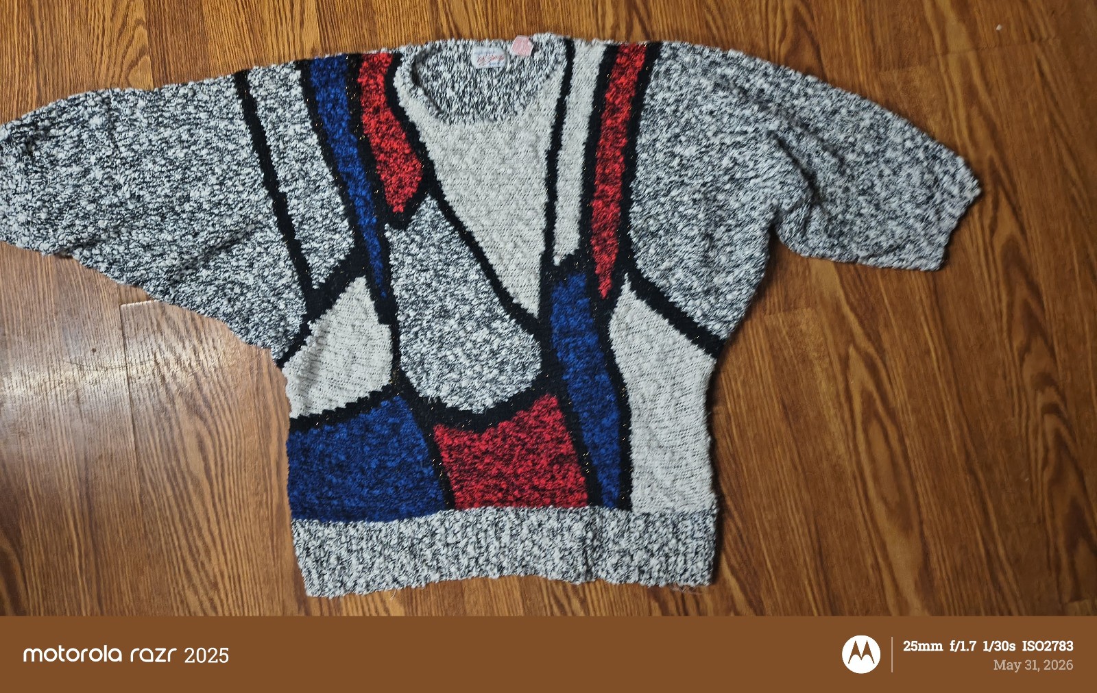 Jay Stewart Multi-Color Textured Sweater Acrylic Polyester Large