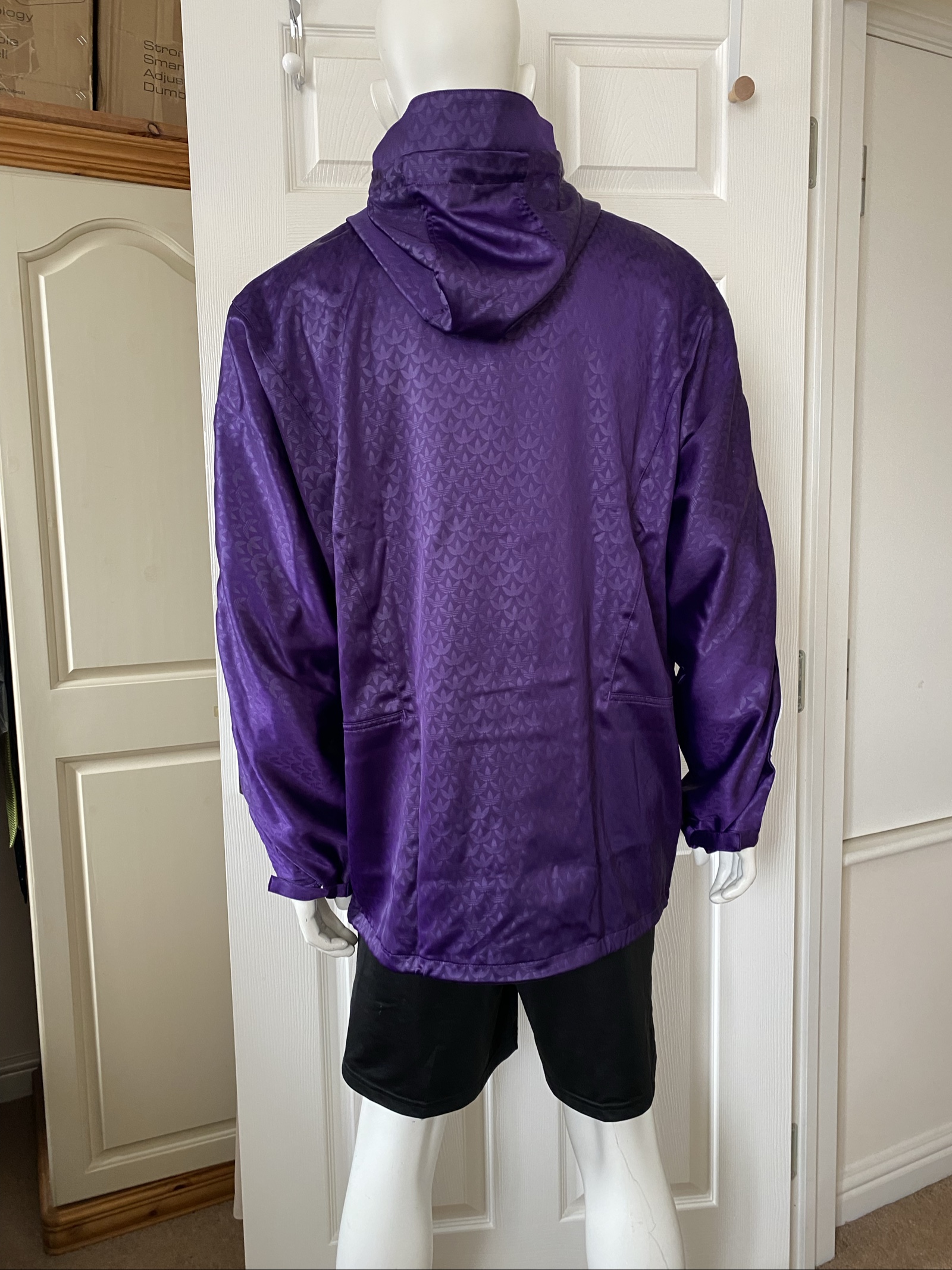 Adidas Originals Adicolour '70s Purple & Red Hooded Anorak Jacket - Size M image 4